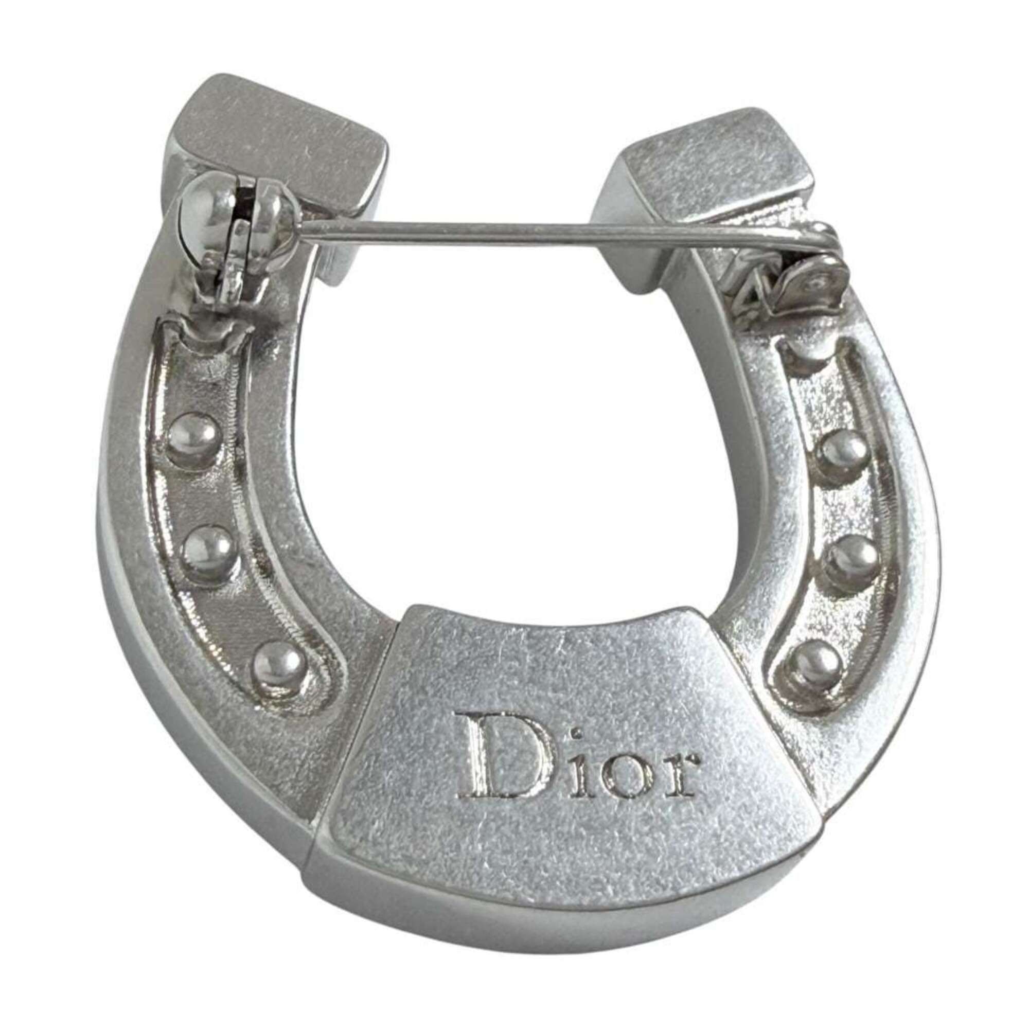 Dior Christian Dior Dior Men's Horseshoe Pin Brooch, Silver Color Size ONE SIZE - 2 Thumbnail