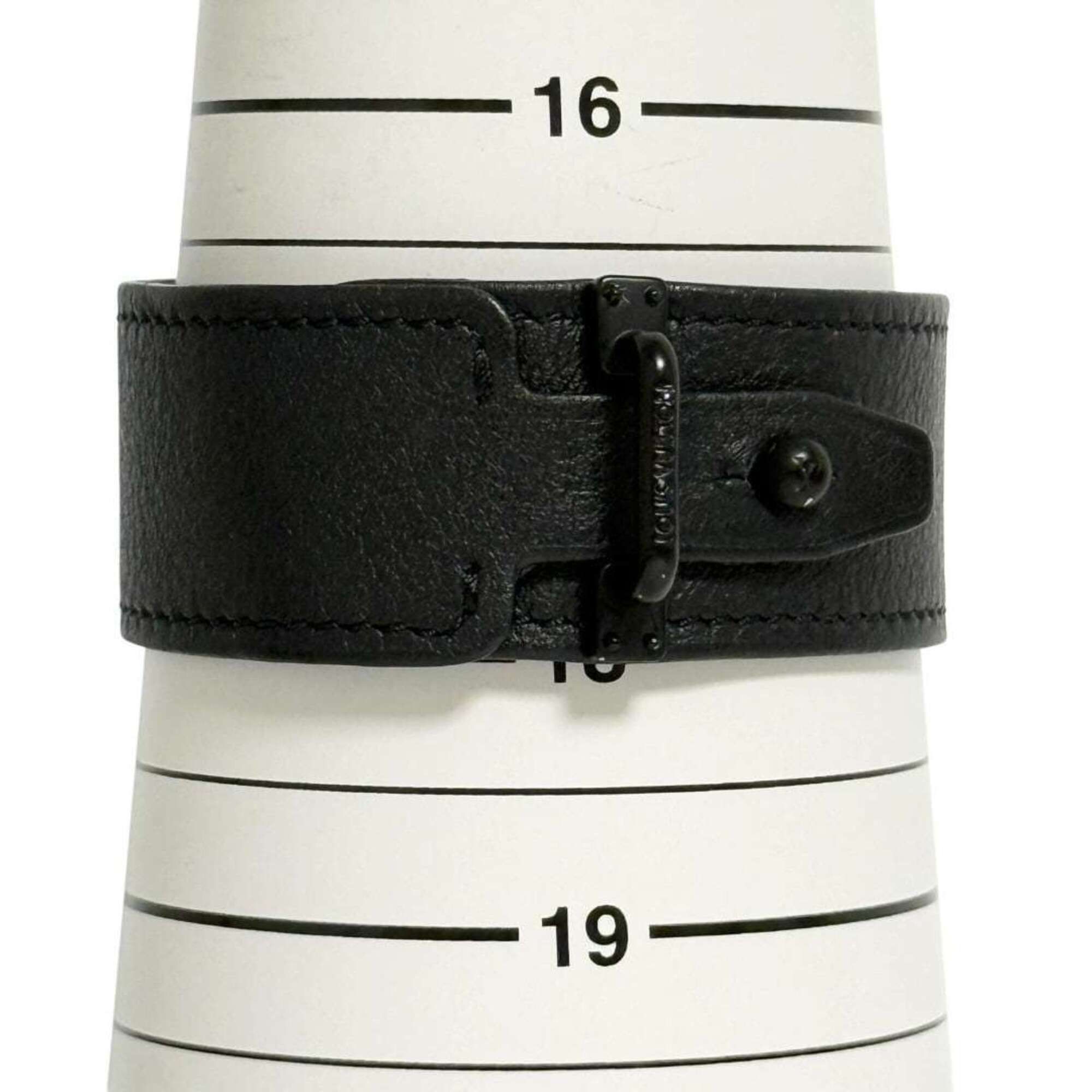 Louis Vuitton Louis Vuitton Men's Wide Bracelet, History Series, Leather, Black Size ONE SIZE - 9 Thumbnail