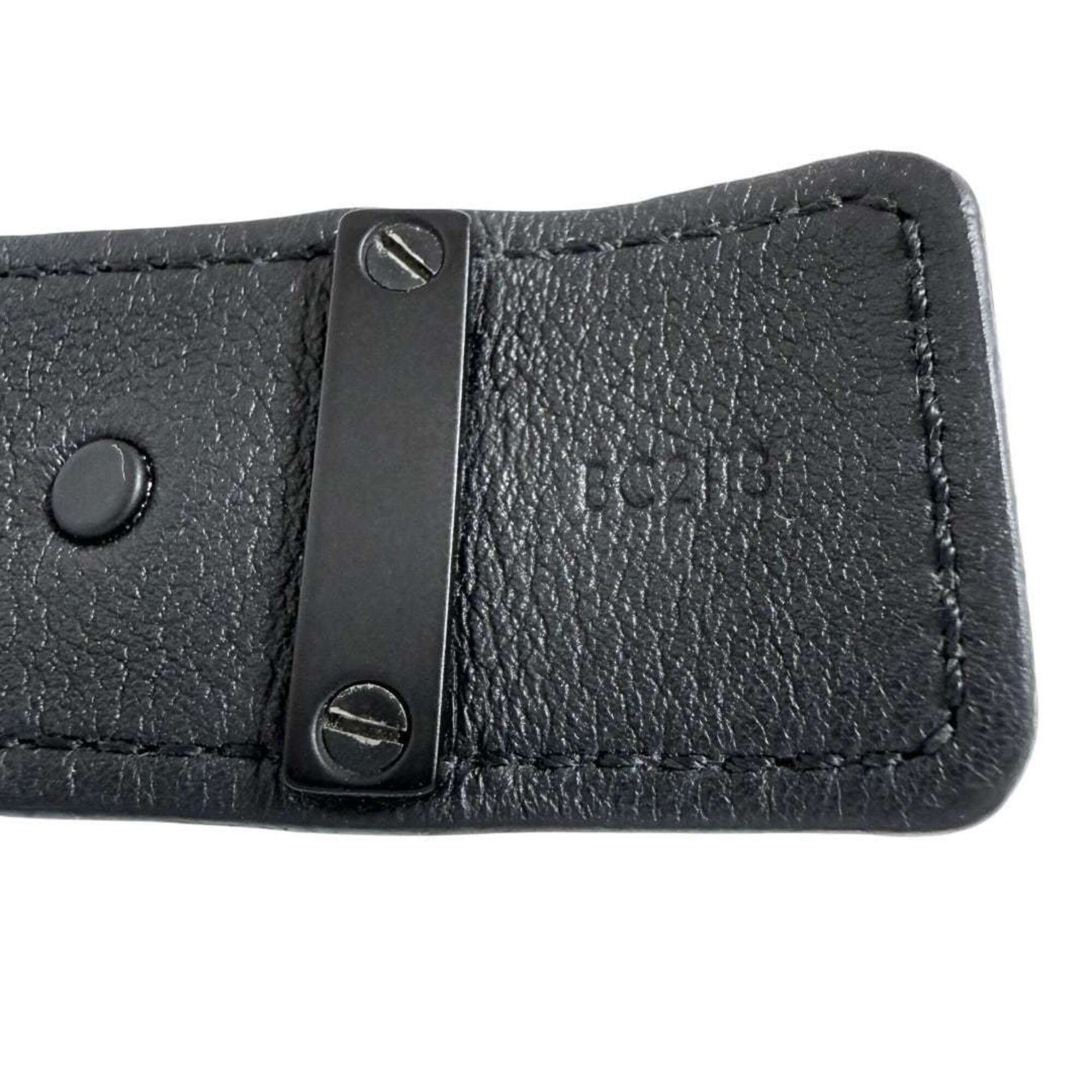 Louis Vuitton Louis Vuitton Men's Wide Bracelet, History Series, Leather, Black Size ONE SIZE - 7 Thumbnail