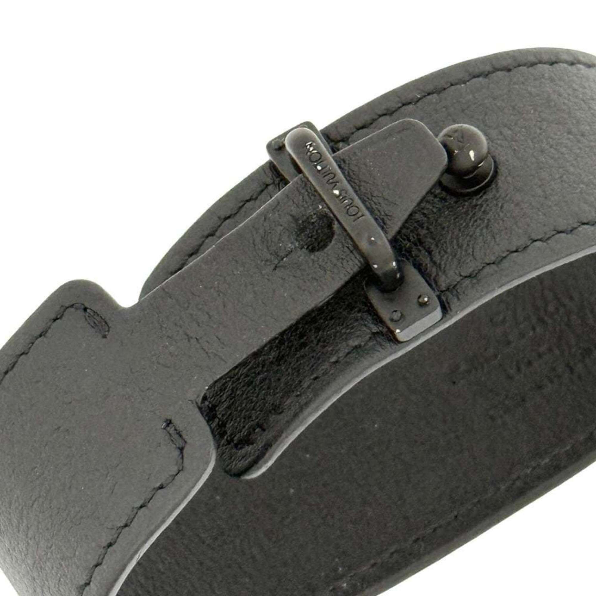 Louis Vuitton Louis Vuitton Men's Wide Bracelet, History Series, Leather, Black Size ONE SIZE - 6 Thumbnail
