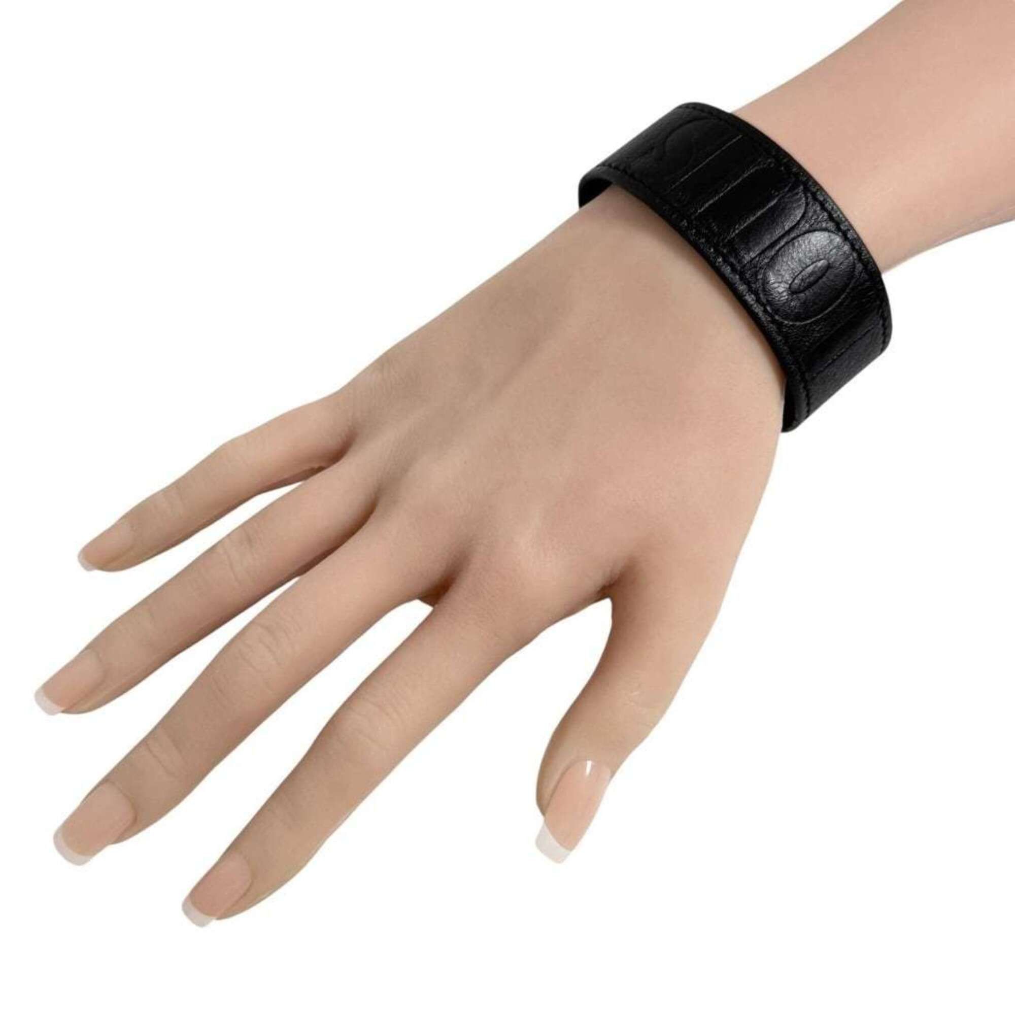 Louis Vuitton Louis Vuitton Men's Wide Bracelet, History Series, Leather, Black Size ONE SIZE - 10 Thumbnail