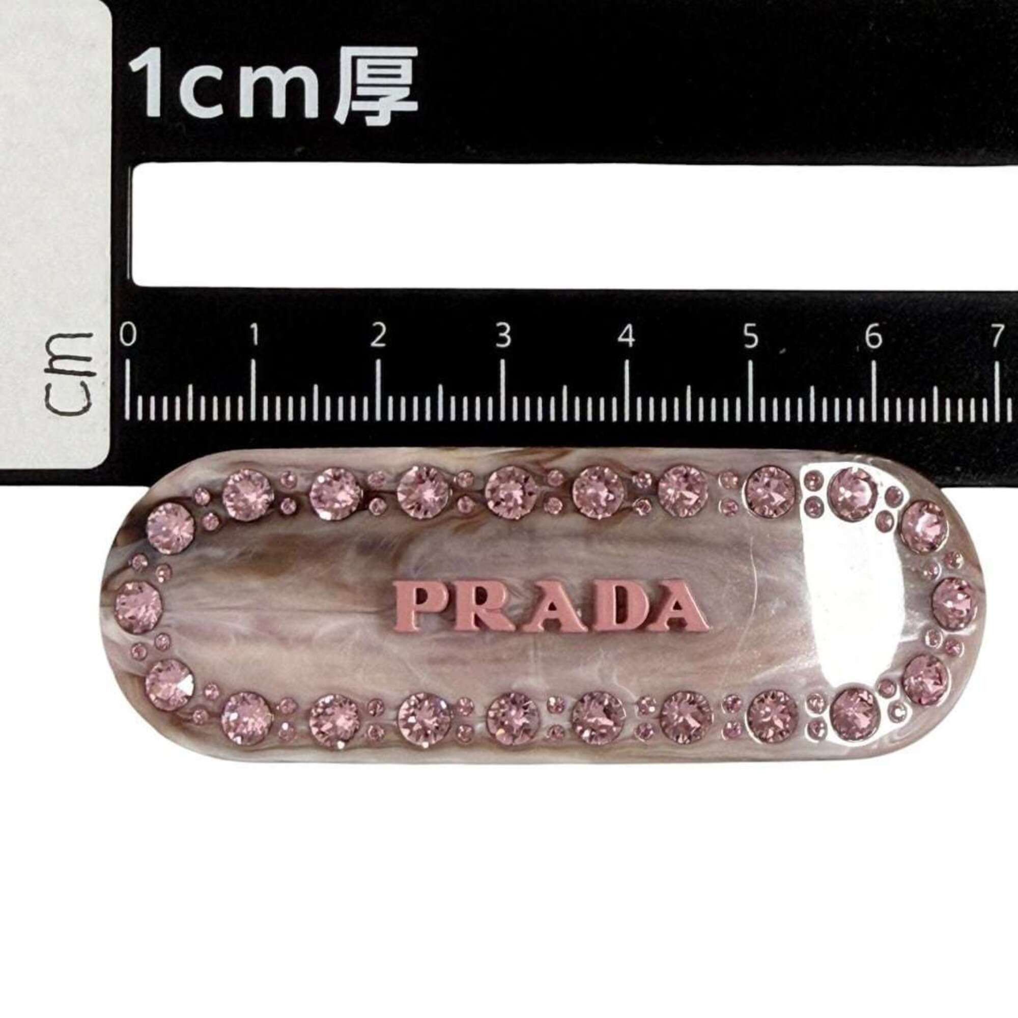 Prada Prada Women's Plex Hair Clip Barrette Hairpin Pink Size ONE SIZE - 10 Thumbnail