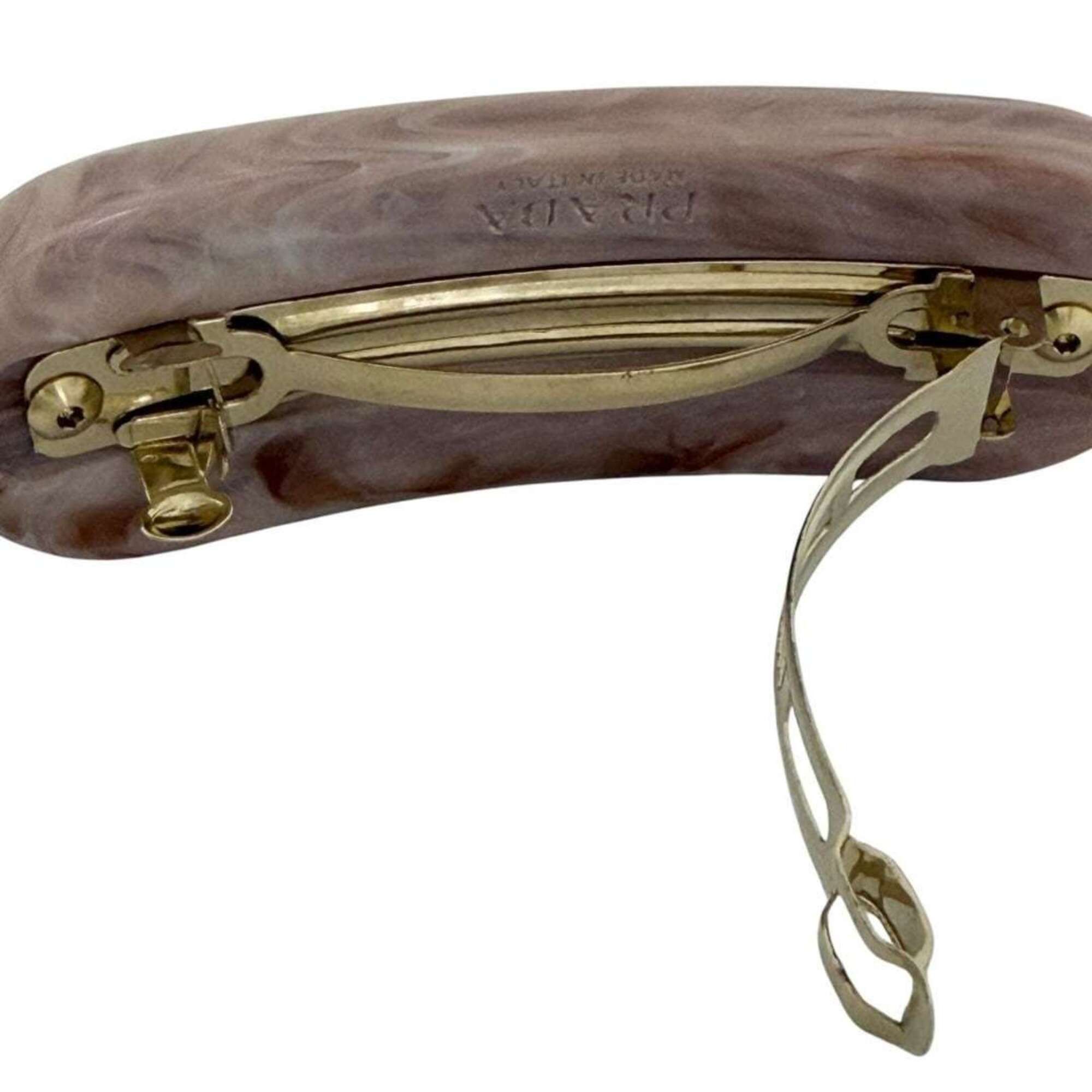 Prada Prada Women's Plex Hair Clip Barrette Hairpin Pink Size ONE SIZE - 8 Thumbnail