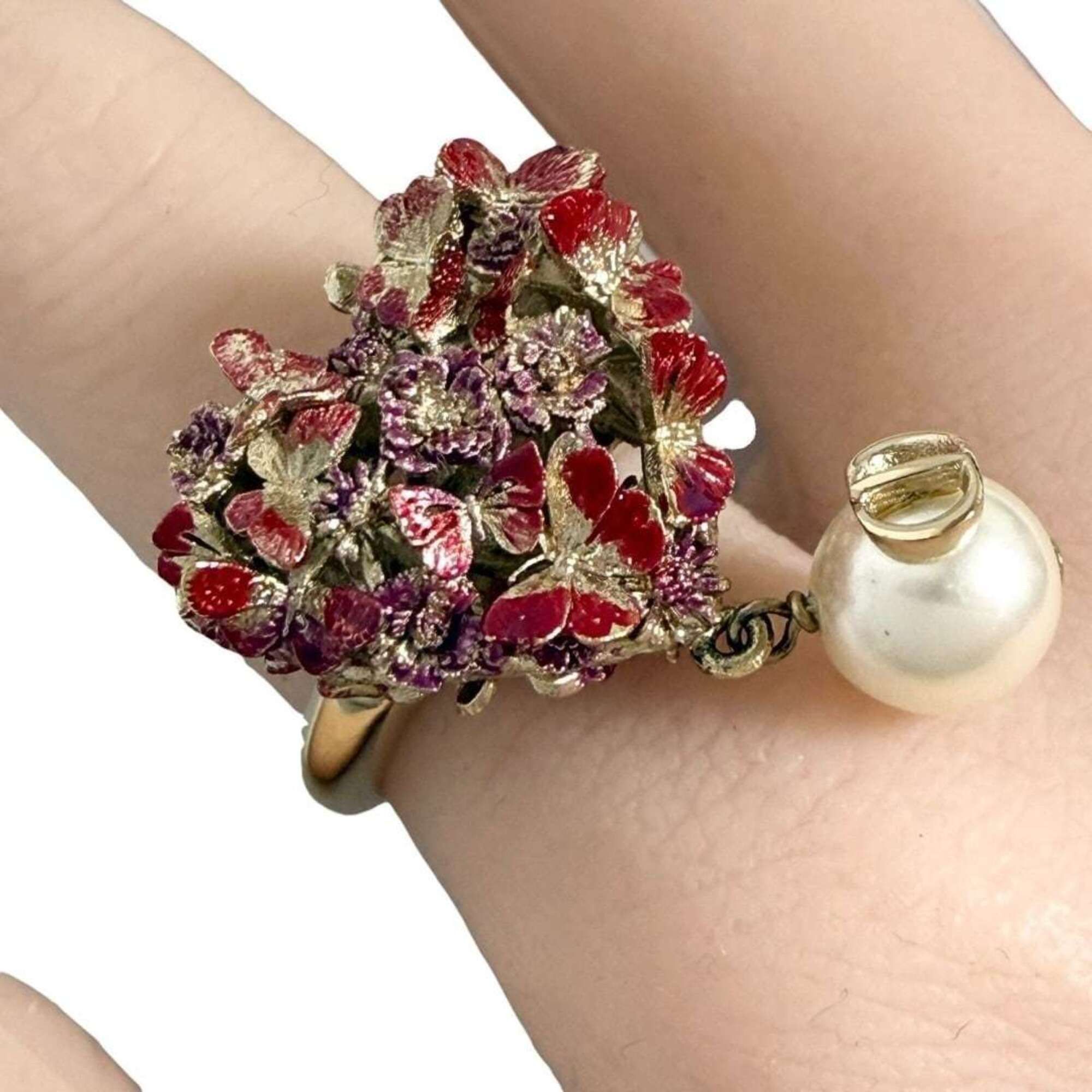 Dior Christian Dior Dior Women's Le Coeur des Papillons Ring, Size 13-14 (L) Size ONE SIZE - 9 Thumbnail