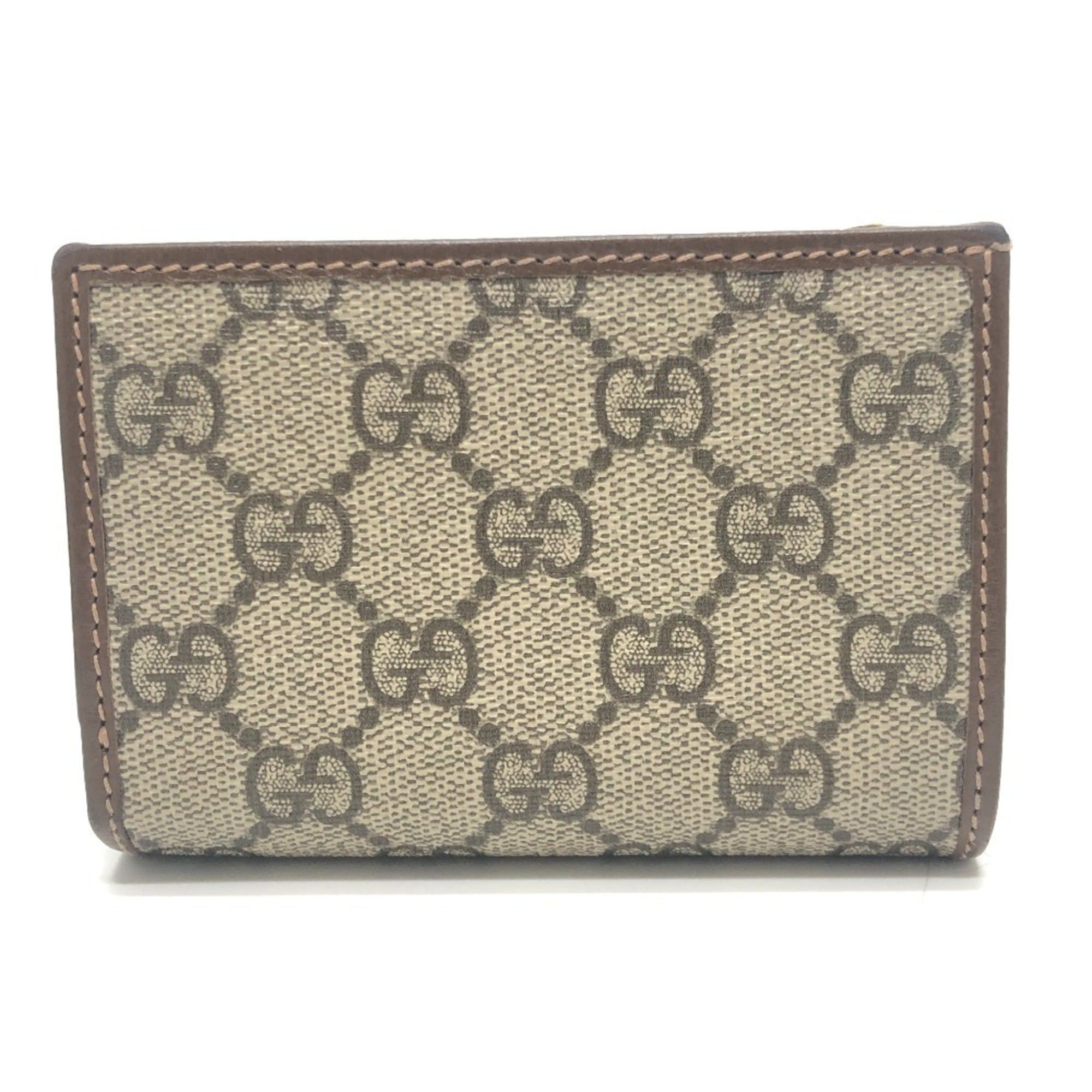 Gucci GUCCI 726846 Horsebit 1955 Compact Wallet, Mini GG Supreme, Bi-fold Supreme Canvas, Women's, Brown Size ONE SIZE - 2 Thumbnail
