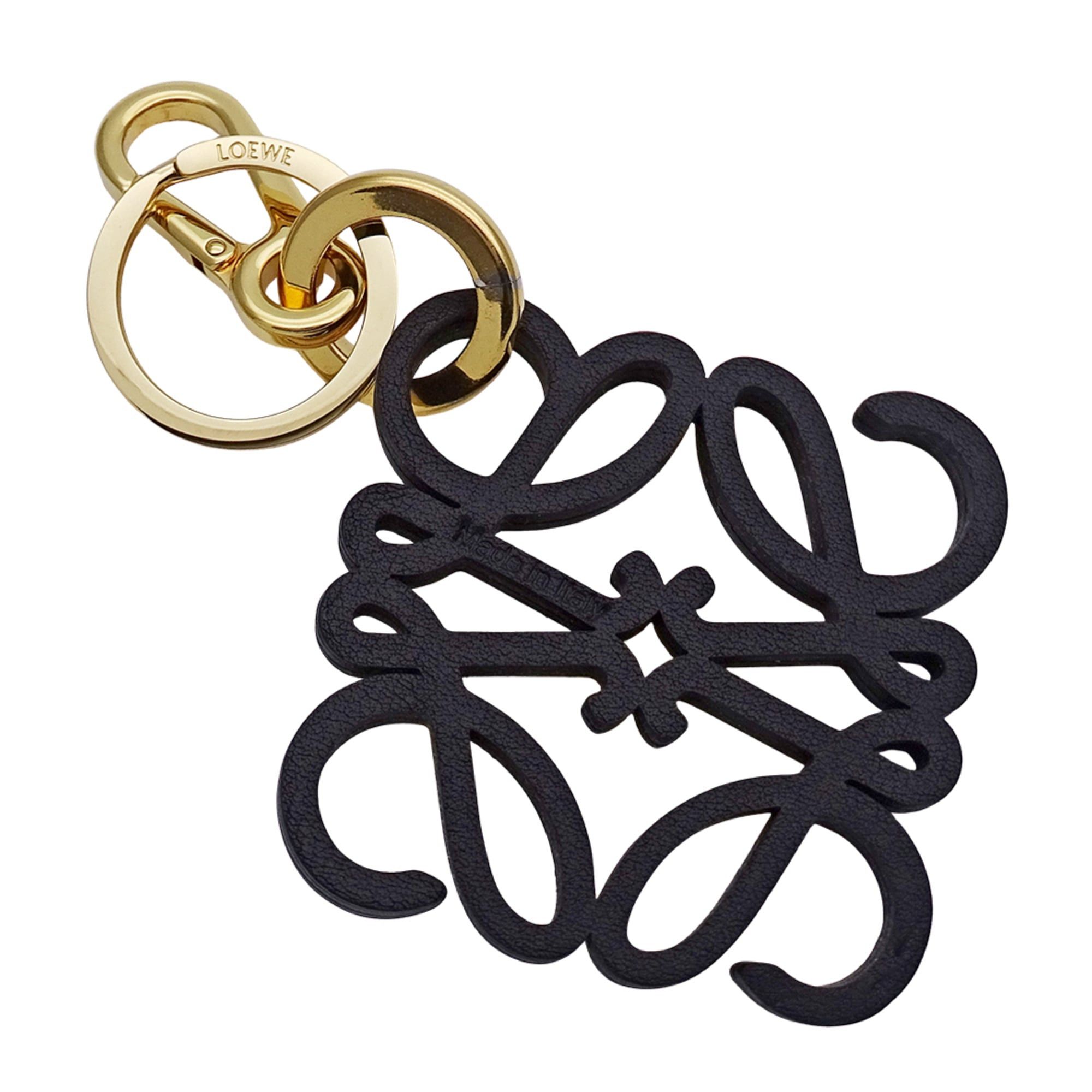Loewe Loewe Keyring for Women and Men - Brand Keychain Accessory Bag Charm Anagram Leather Yellow Size ONE SIZE - 2 Thumbnail