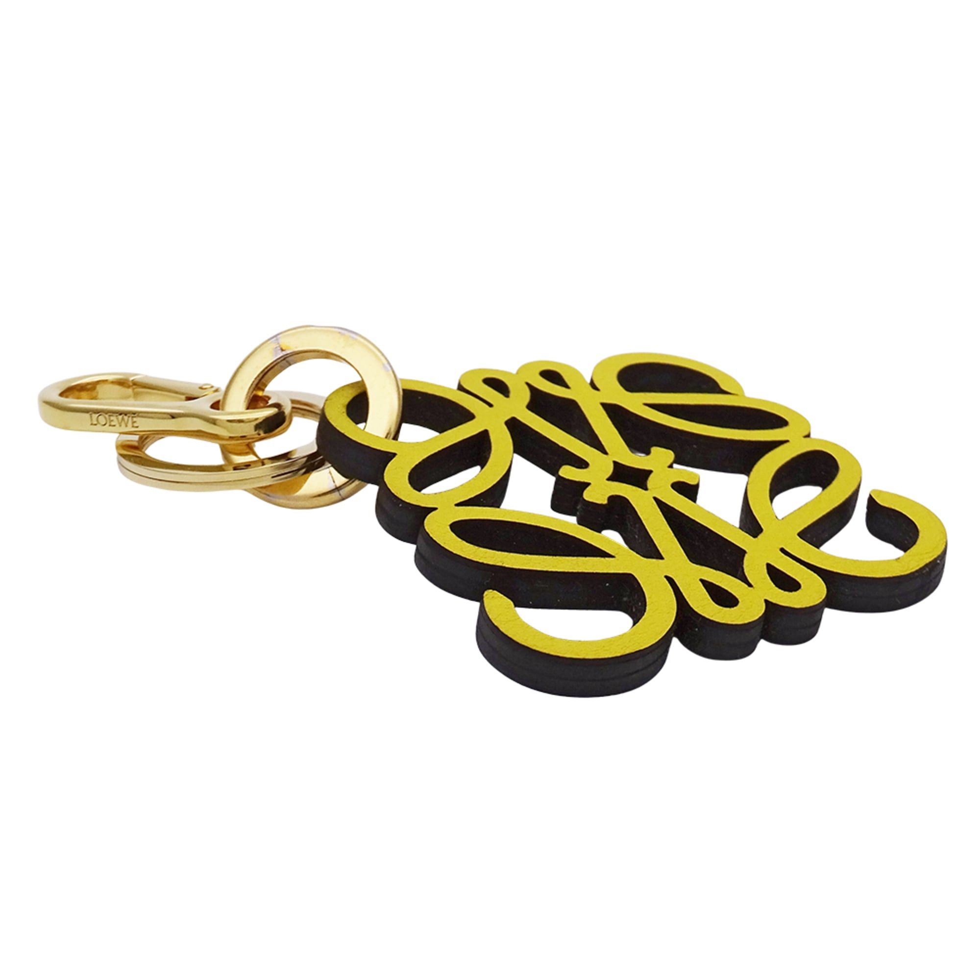 Loewe Loewe Keyring for Women and Men - Brand Keychain Accessory Bag Charm Anagram Leather Yellow Size ONE SIZE - 3 Thumbnail