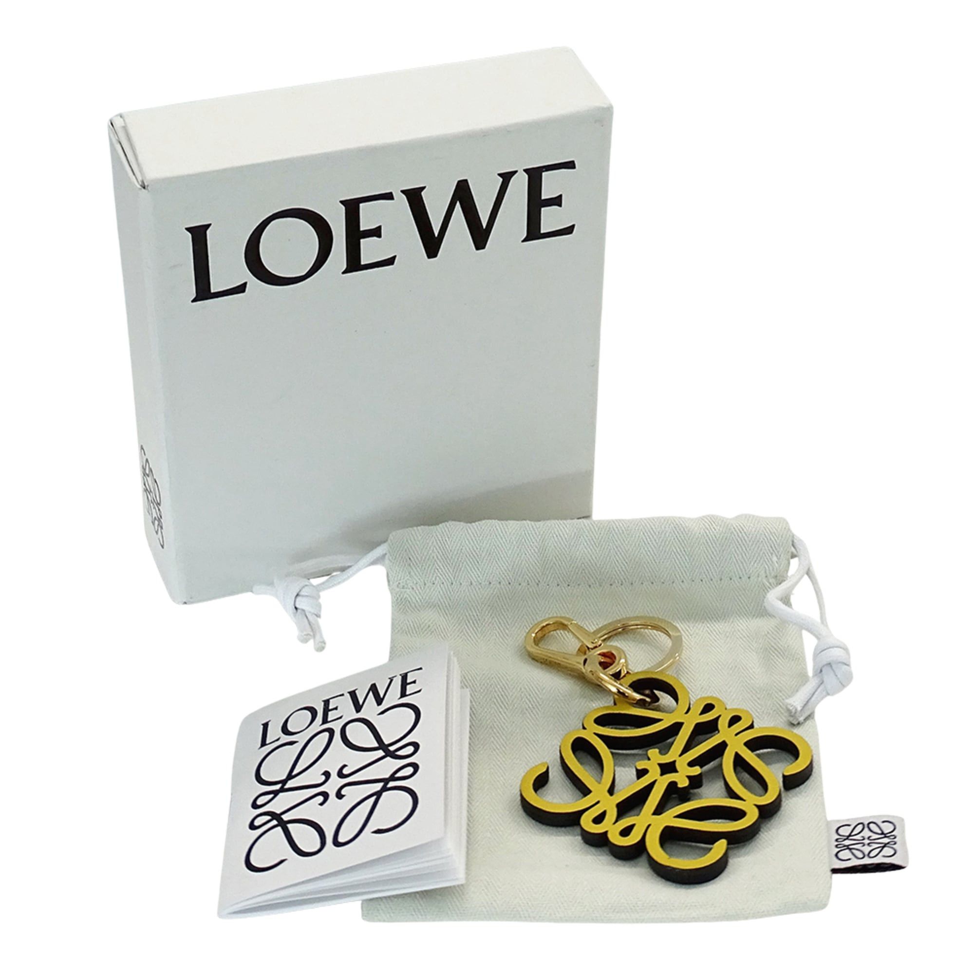 Loewe Loewe Keyring for Women and Men - Brand Keychain Accessory Bag Charm Anagram Leather Yellow Size ONE SIZE - 5 Thumbnail