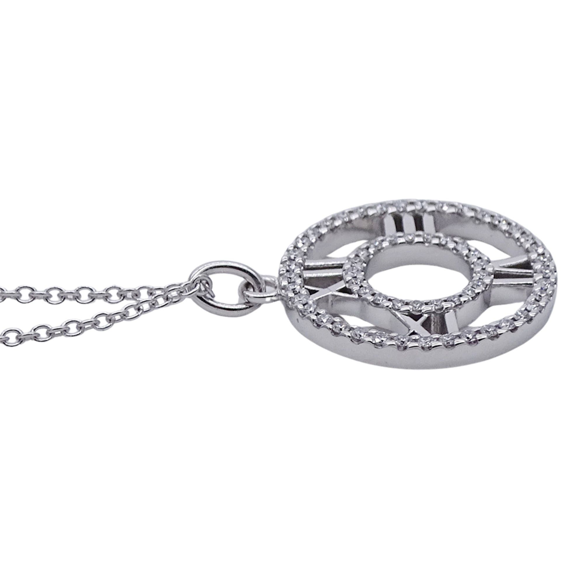 Tiffany & Co. Tiffany & Co. Women's Necklace, Brand Name, 750WG Diamond Atlas Open Medallion, White Gold Jewelry Size ONE SIZE - 3 Thumbnail