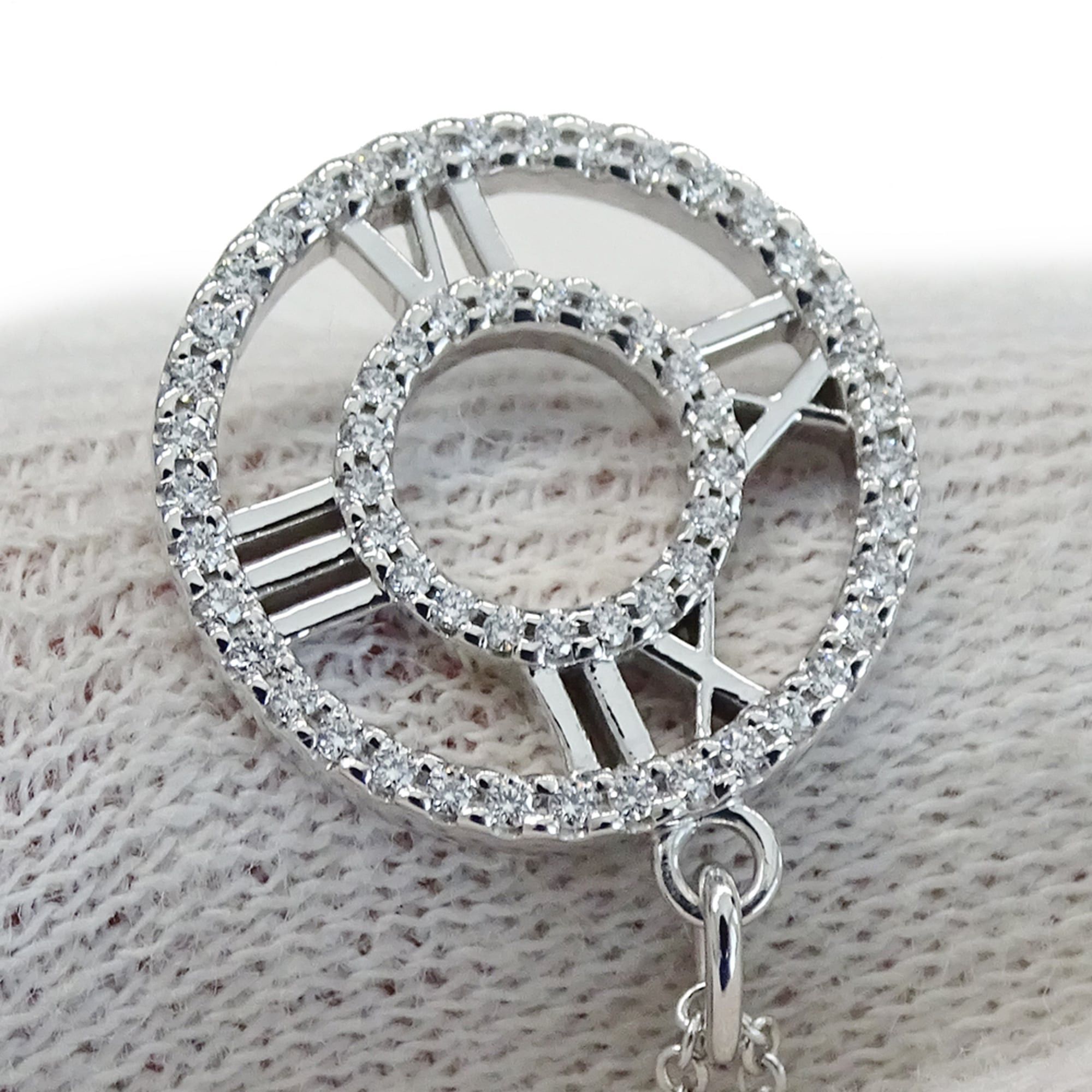 Tiffany & Co. Tiffany & Co. Women's Necklace, Brand Name, 750WG Diamond Atlas Open Medallion, White Gold Jewelry Size ONE SIZE - 10 Thumbnail