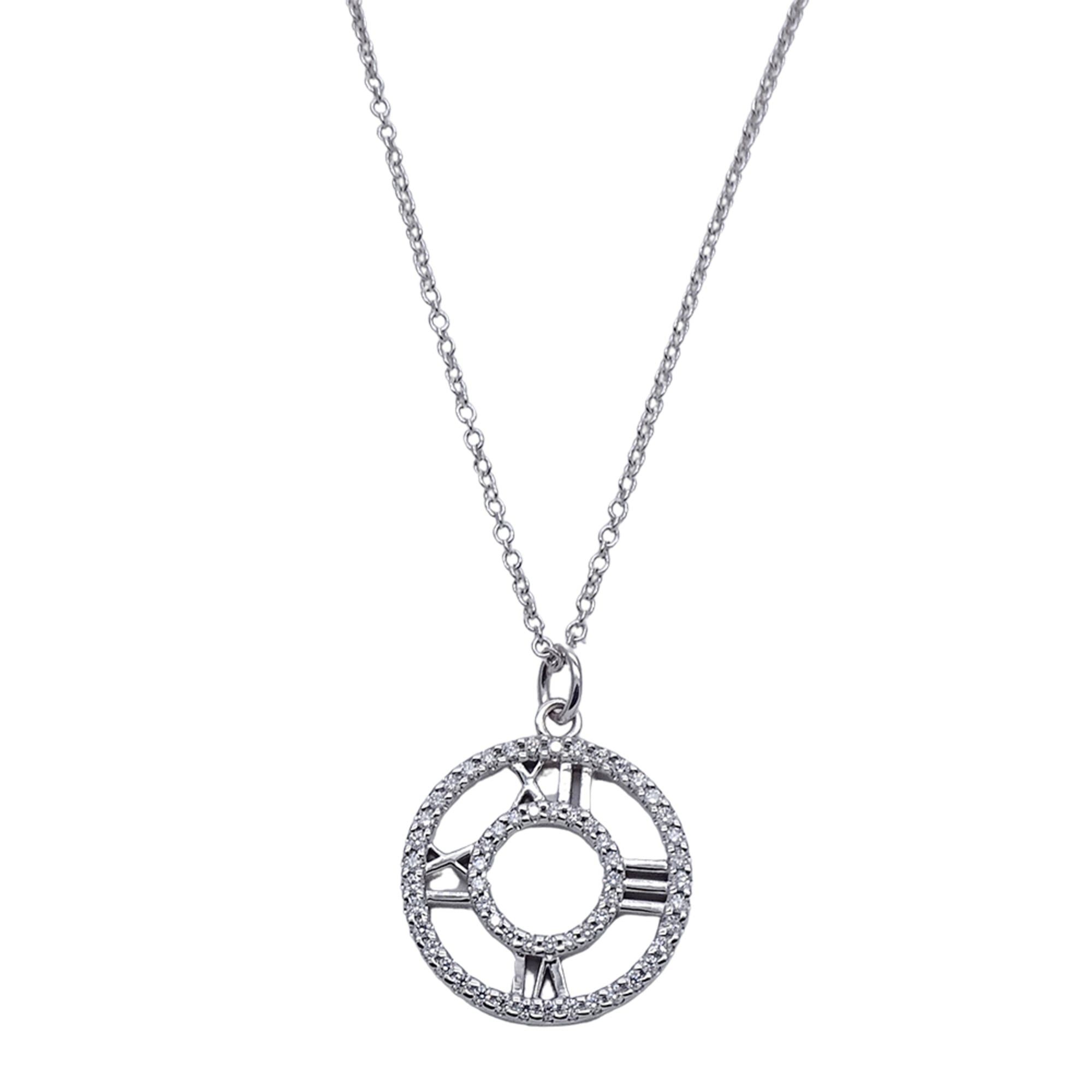 Tiffany & Co. Tiffany & Co. Women's Necklace, Brand Name, 750WG Diamond Atlas Open Medallion, White Gold Jewelry Size ONE SIZE - 2 Thumbnail