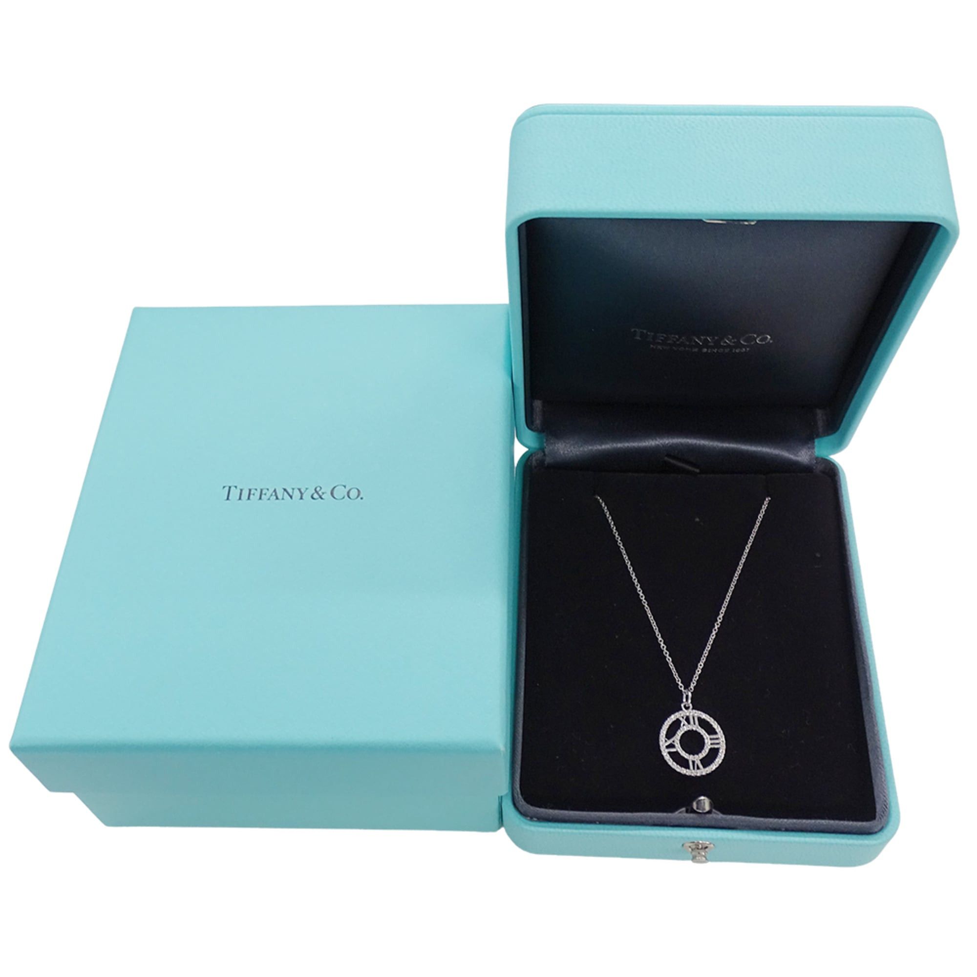 Tiffany & Co. Tiffany & Co. Women's Necklace, Brand Name, 750WG Diamond Atlas Open Medallion, White Gold Jewelry Size ONE SIZE - 9 Thumbnail