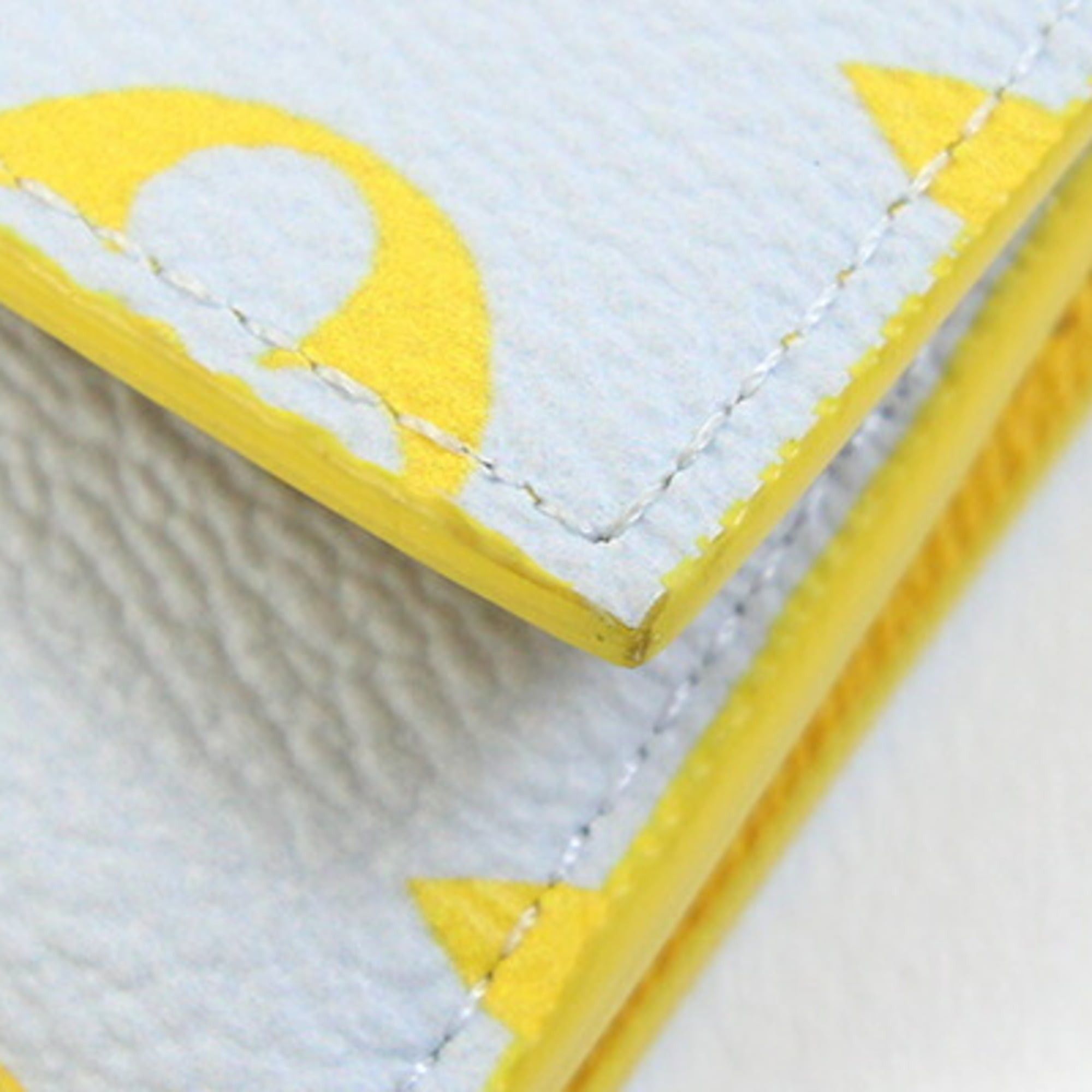 Louis Vuitton Louis Vuitton Tri-fold Wallet Monogram Glow Victor M14764 Light Gray Yellow Mini Compact Small Women's LOUIS VUITTON Size ONE SIZE - 7 Thumbnail