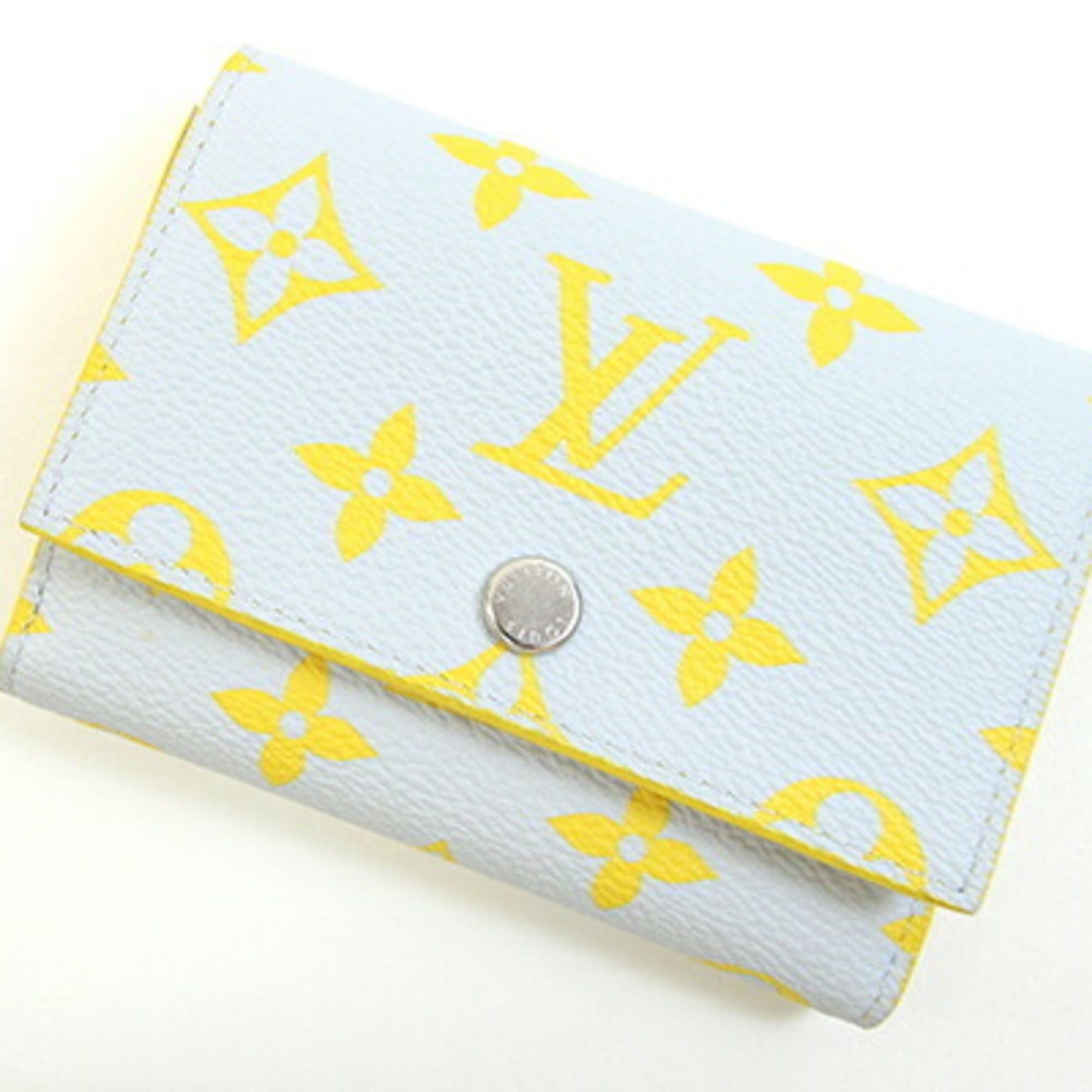 Louis Vuitton Louis Vuitton Tri-fold Wallet Monogram Glow Victor M14764 Light Gray Yellow Mini Compact Small Women's LOUIS VUITTON Size ONE SIZE - 6 Thumbnail