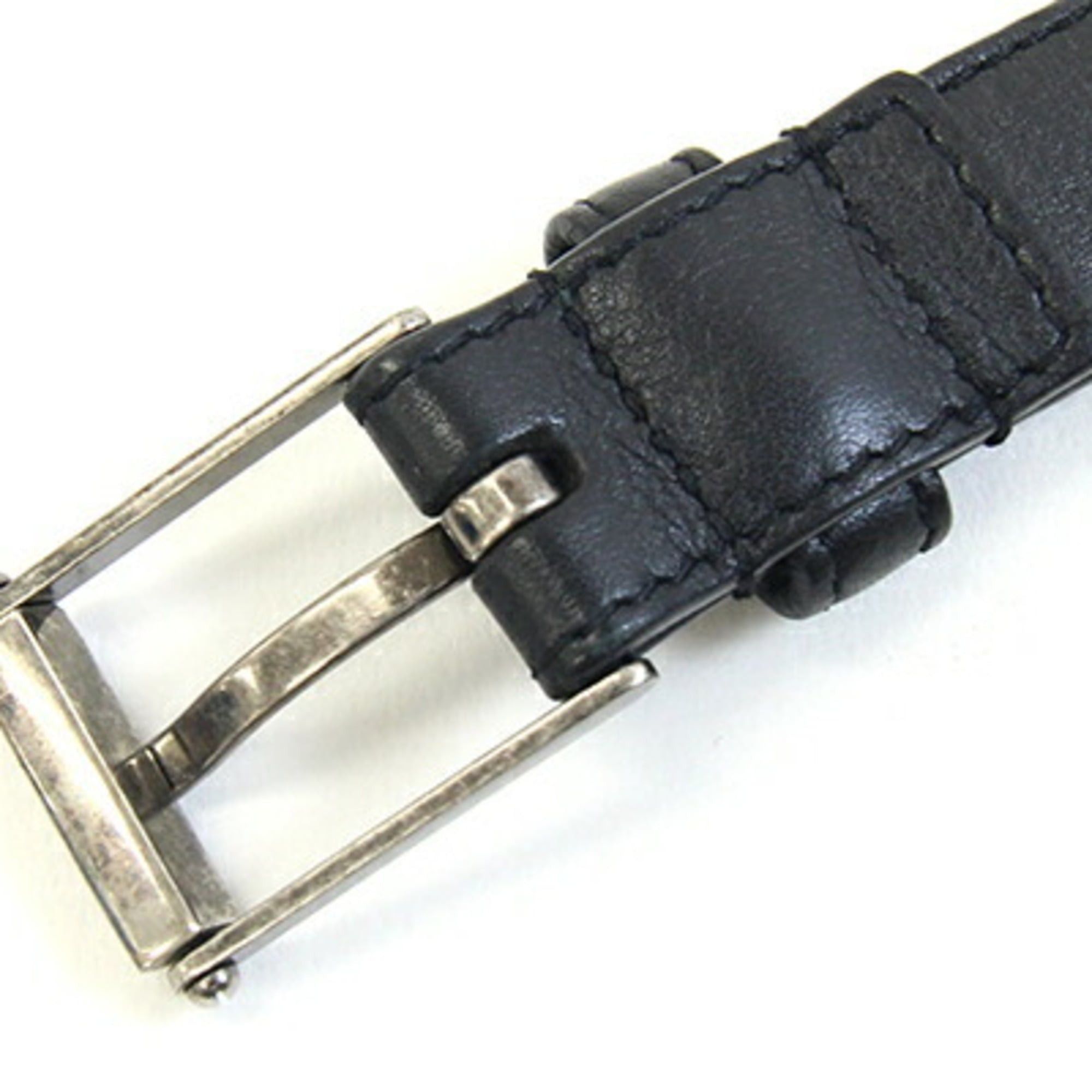 Saint Laurent Paris Saint Laurent Belt 479391 Black Leather 85cm Square Buckle Women's SAINT LAURENT Size ONE SIZE - 3 Thumbnail