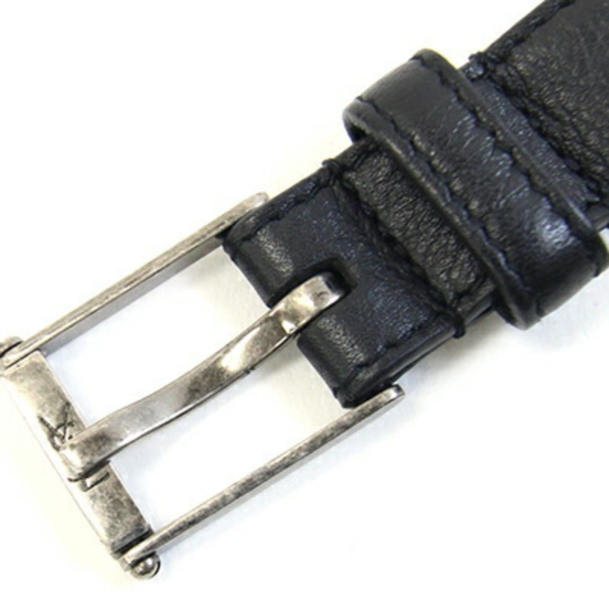 Saint Laurent Paris Saint Laurent Belt 479391 Black Leather 85cm Square Buckle Women's SAINT LAURENT Size ONE SIZE - 2 Thumbnail