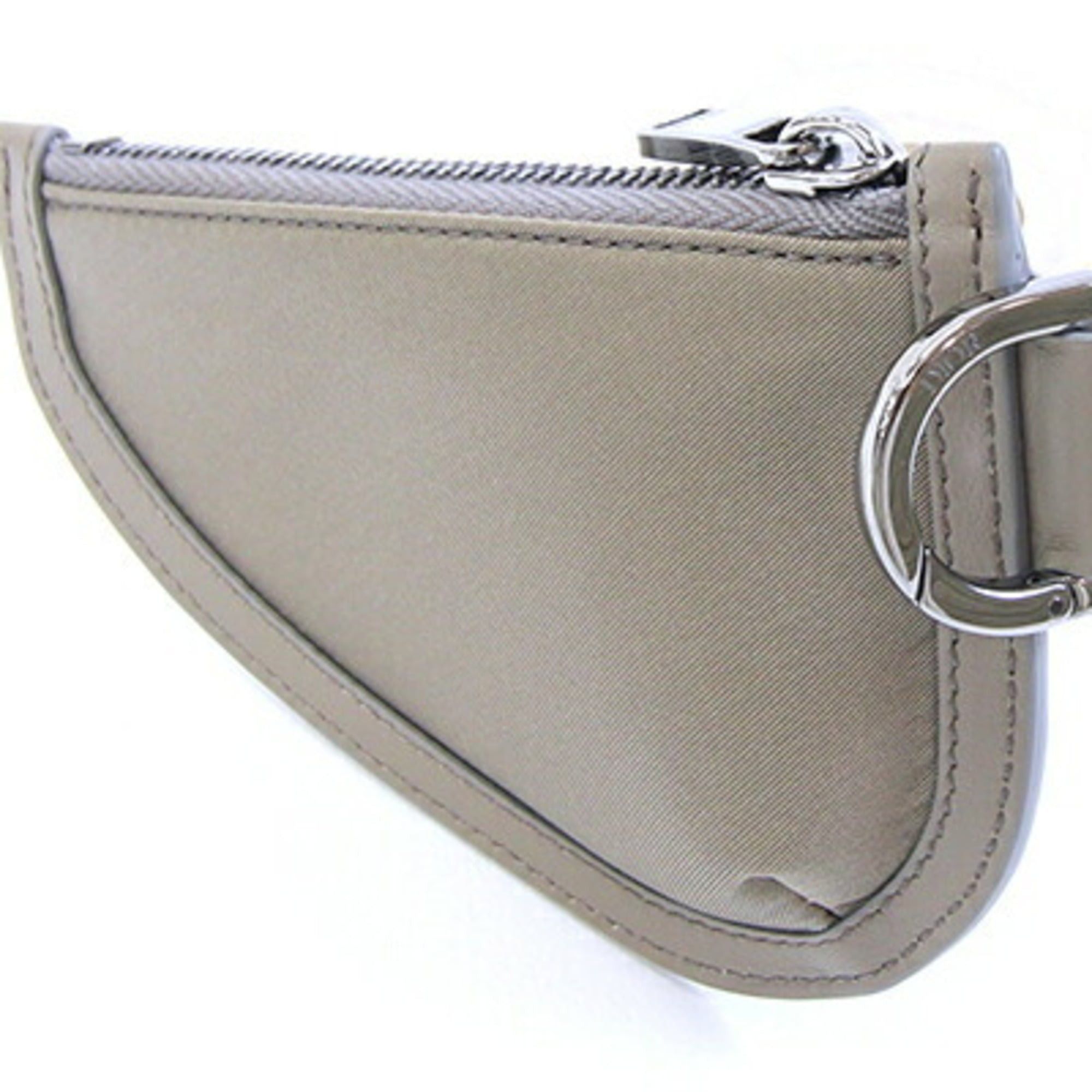 Dior Christian Dior Dior Wallet/Coin Case, Saddle Pattern, Grayish Khaki Nylon Leather, Coin Purse, Handbag, Pouch, Compact Wallet, Women's DIOR Size ONE SIZE - 2 Thumbnail