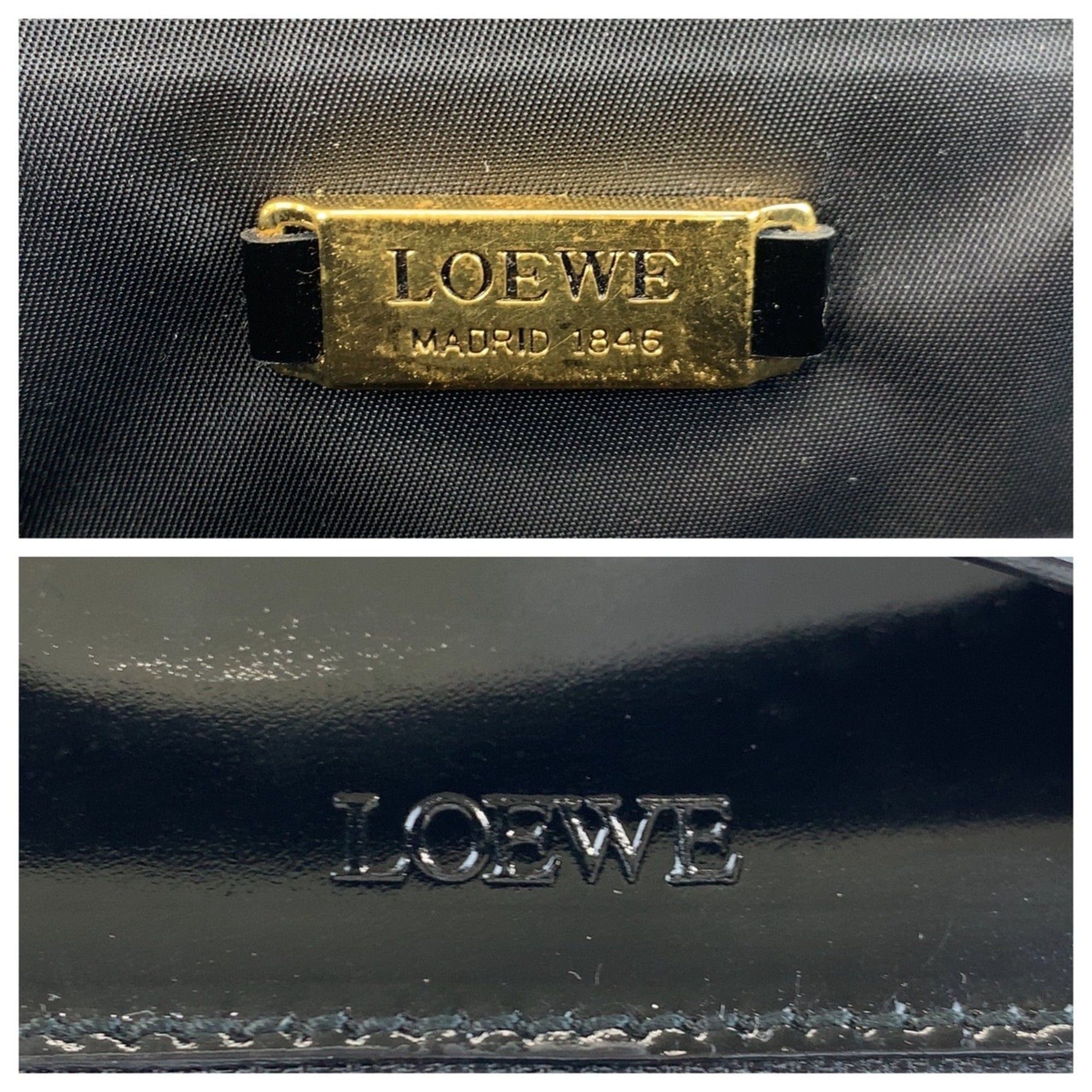 Loewe LOEWE Vintage Leopard Brown Black Gold Hardware Enamel Handbag Vanity Bag for Women Size ONE SIZE - 4 Thumbnail