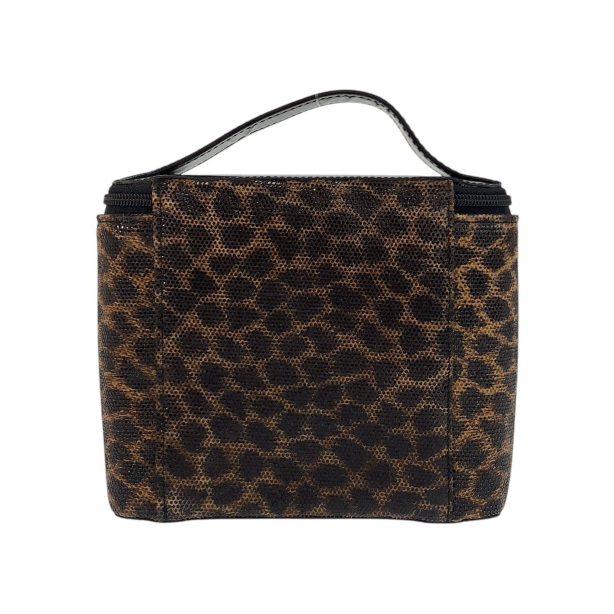 Loewe LOEWE Vintage Leopard Brown Black Gold Hardware Enamel Handbag Vanity Bag for Women Size ONE SIZE - 2 Thumbnail