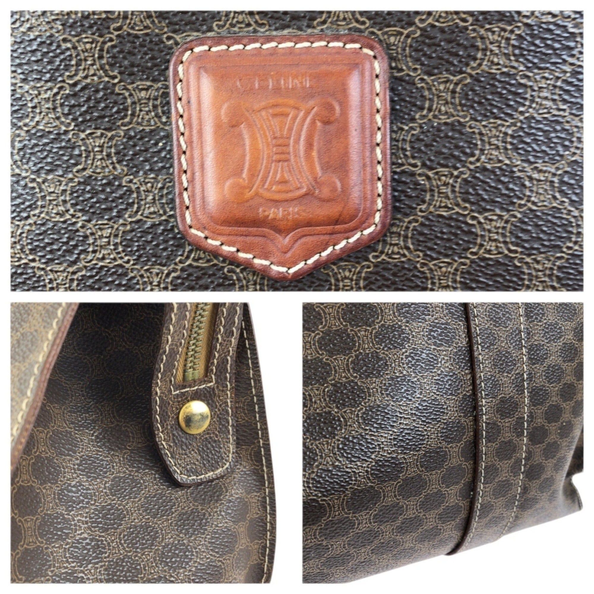 Celine CELINE Macadam Dark Brown Tote Bag/Shoulder Bag for Women (MC97 2) Size ONE SIZE - 5 Thumbnail