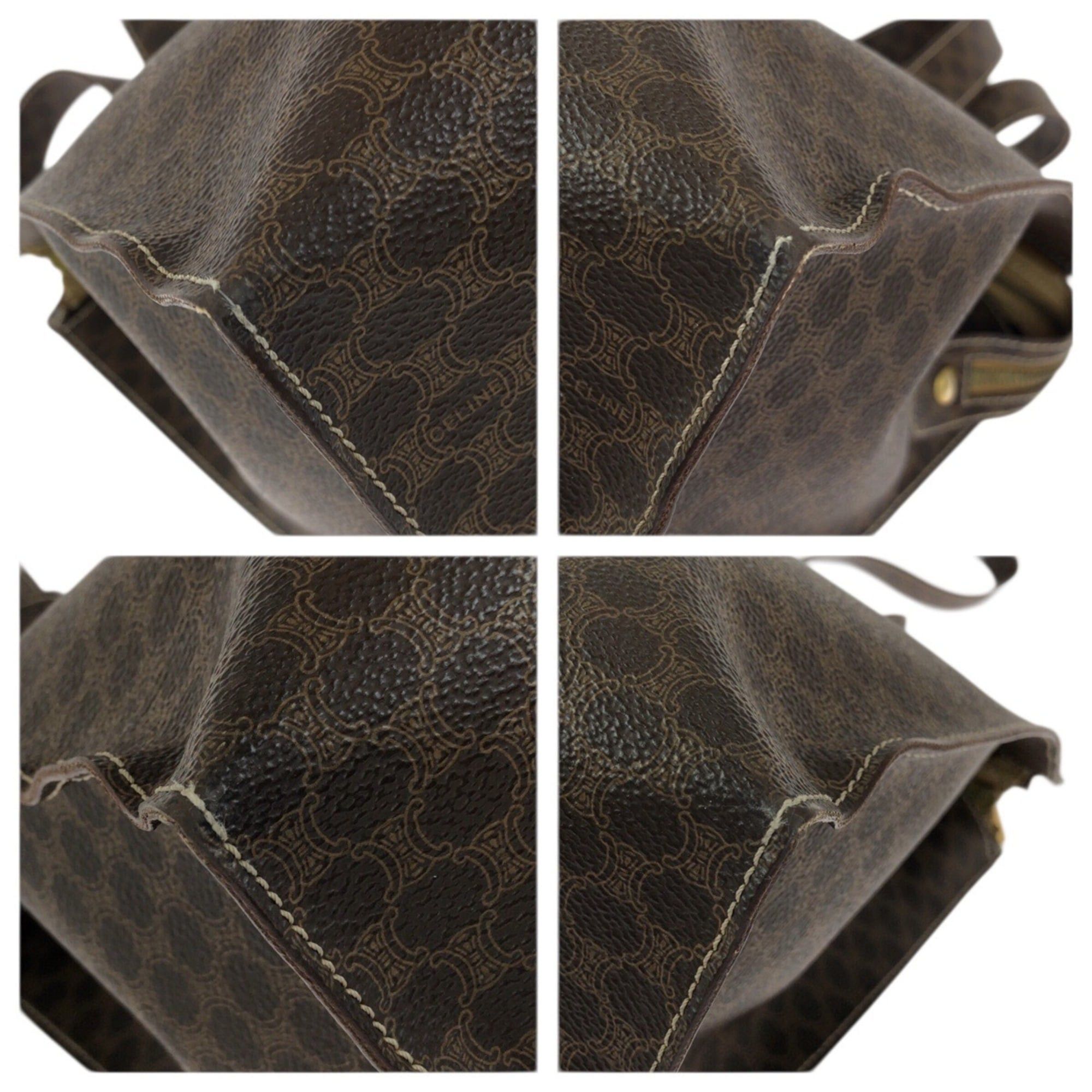 Celine CELINE Macadam Dark Brown Tote Bag/Shoulder Bag for Women (MC97 2) Size ONE SIZE - 3 Thumbnail