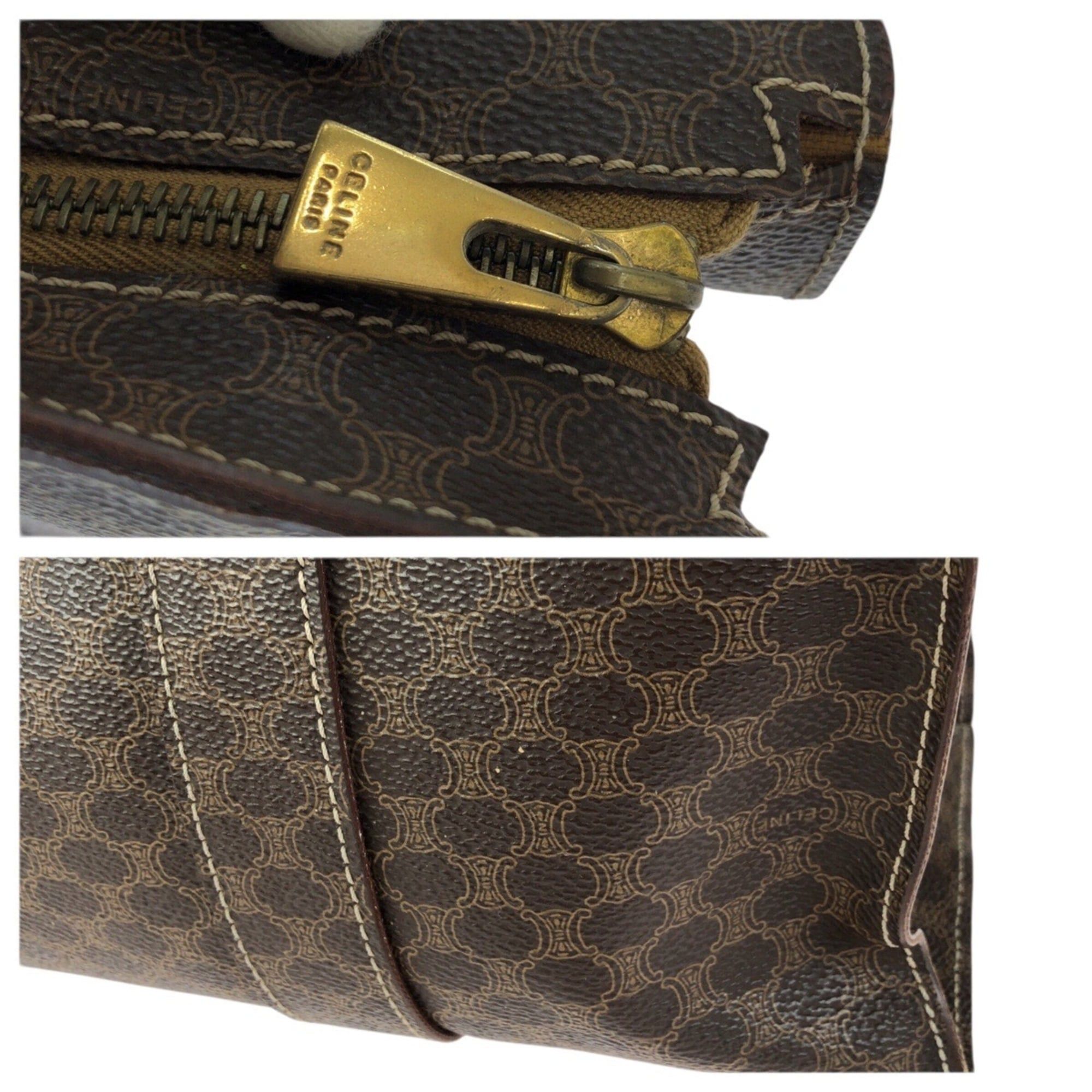 Celine CELINE Macadam Dark Brown Tote Bag/Shoulder Bag for Women (MC97 2) Size ONE SIZE - 6 Thumbnail