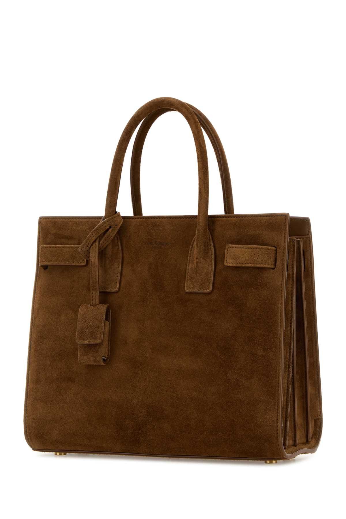 Saint Laurent Paris Brown Suede Sac De Jour Handbag Size ONE SIZE - 2 Thumbnail