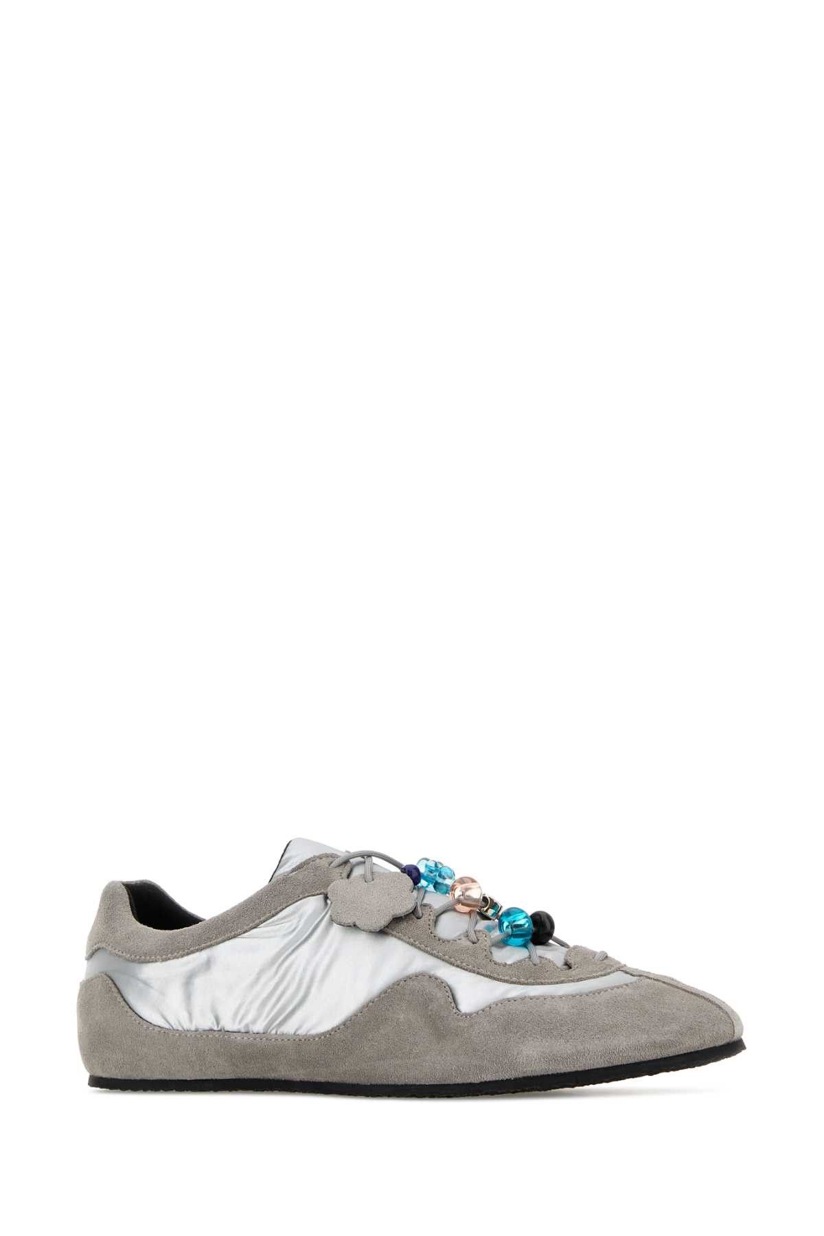 Cecilie Bahnsen Grey Fabric And Suede Blaise Sneakers Size US 6 / IT 36 - 2 Thumbnail