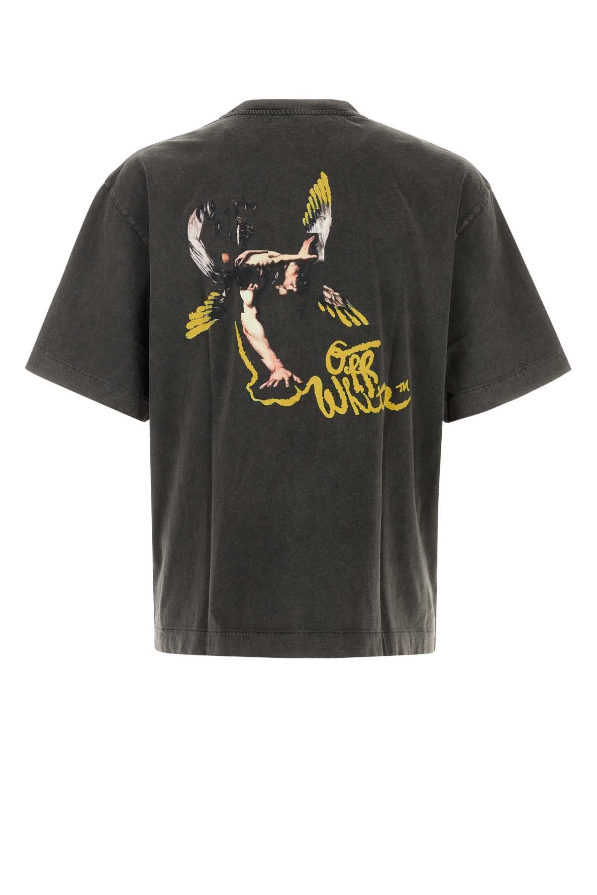 Off-White Charcoal Cotton T-Shirt Size US L / EU 52-54 / 3 - 2 Thumbnail