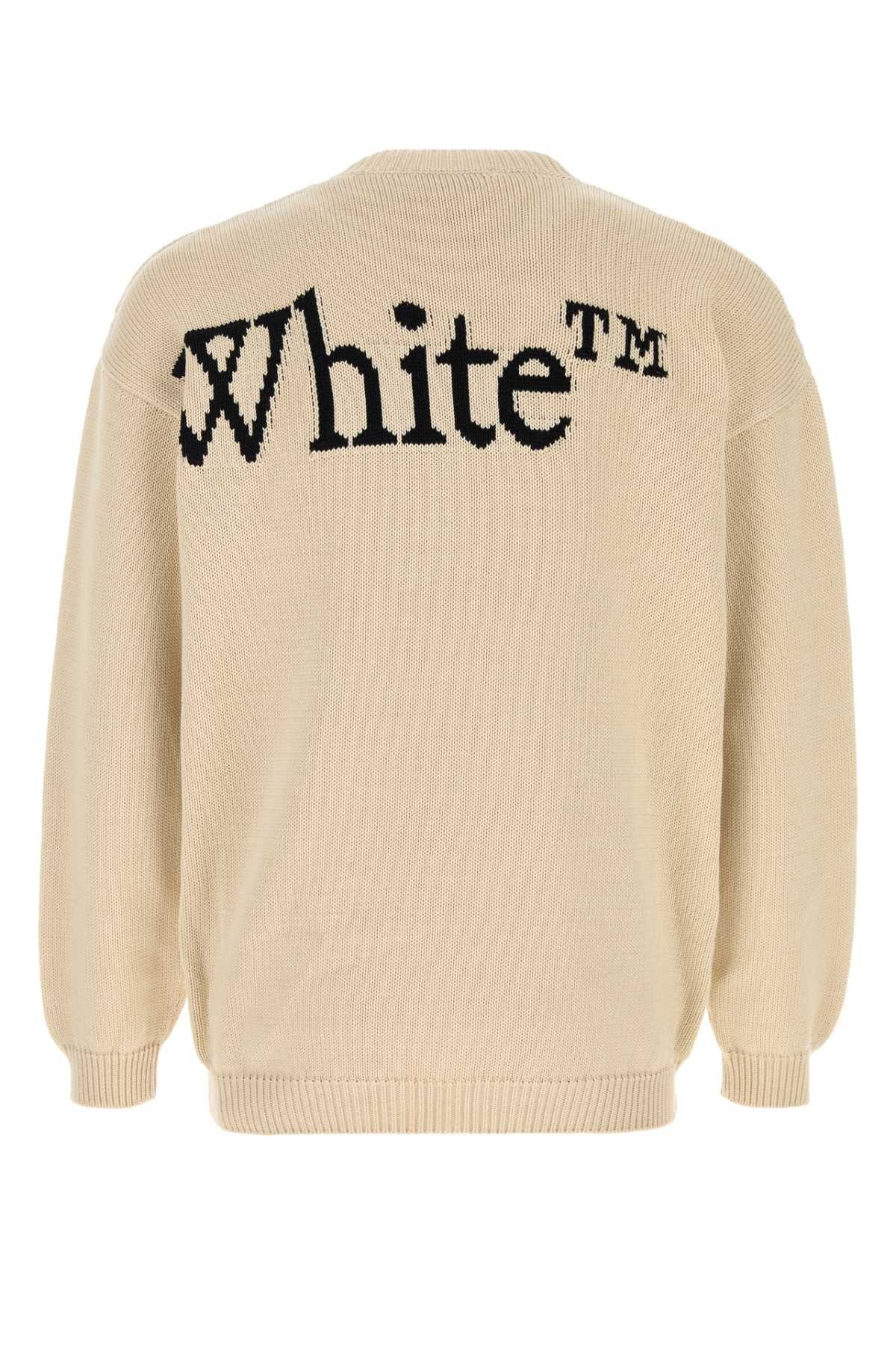 Off-White Sand Cotton Sweater Size US M / EU 48-50 / 2 - 2 Thumbnail