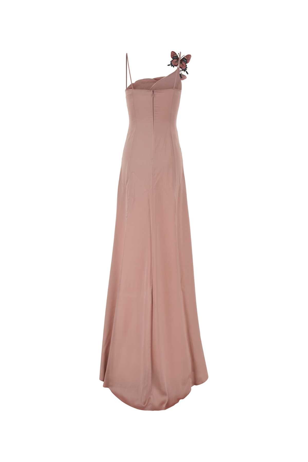 Blumarine Pink Stretch Satin Long Dress Size S / US 4 / IT 40 - 2 Thumbnail