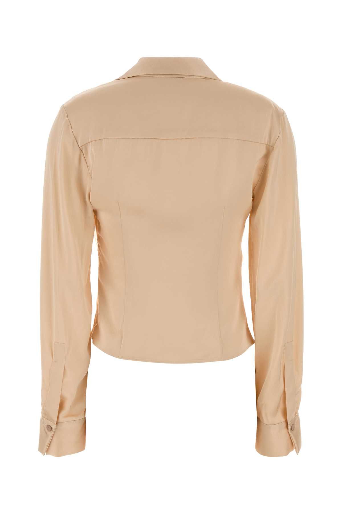 Blumarine Peach Stretch Satin Blouse Size M / US 6-8 / IT 42-44 - 2 Thumbnail