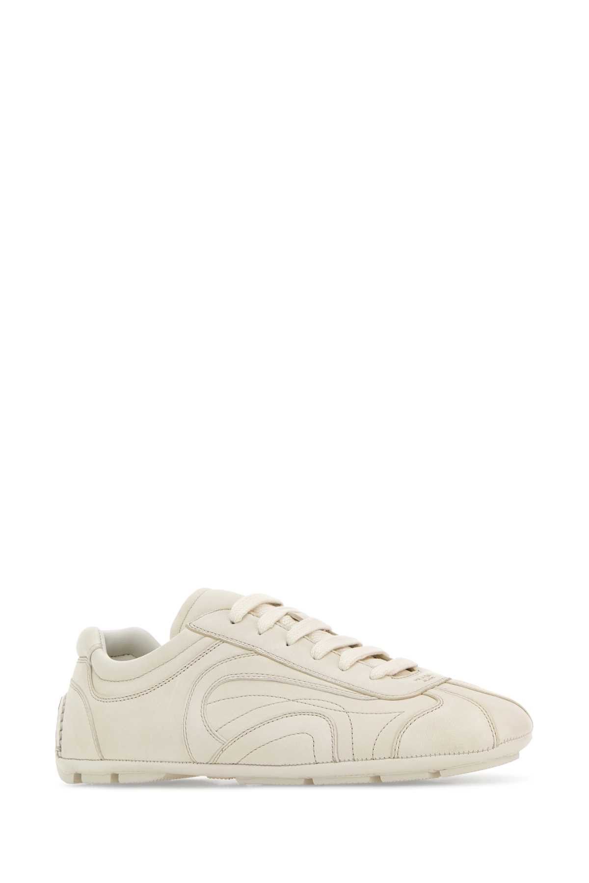 Prada Ivory Nappa Leather Montecarlo Re-Edition 2005 Sneakers Size US 12 / EU 45 - 2 Thumbnail