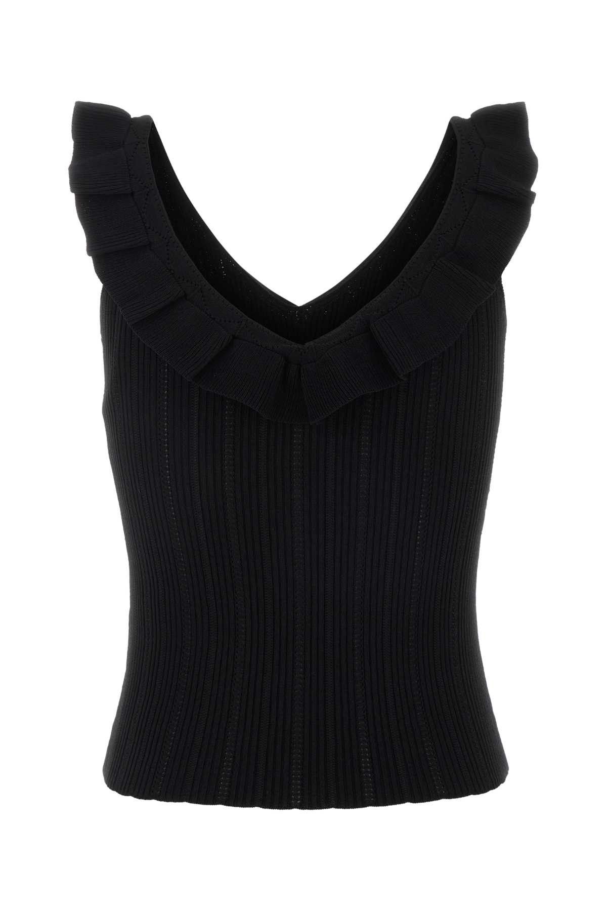 Blumarine Black Viscose Blend Tank Top Size S / US 4 / IT 40 - 2 Thumbnail