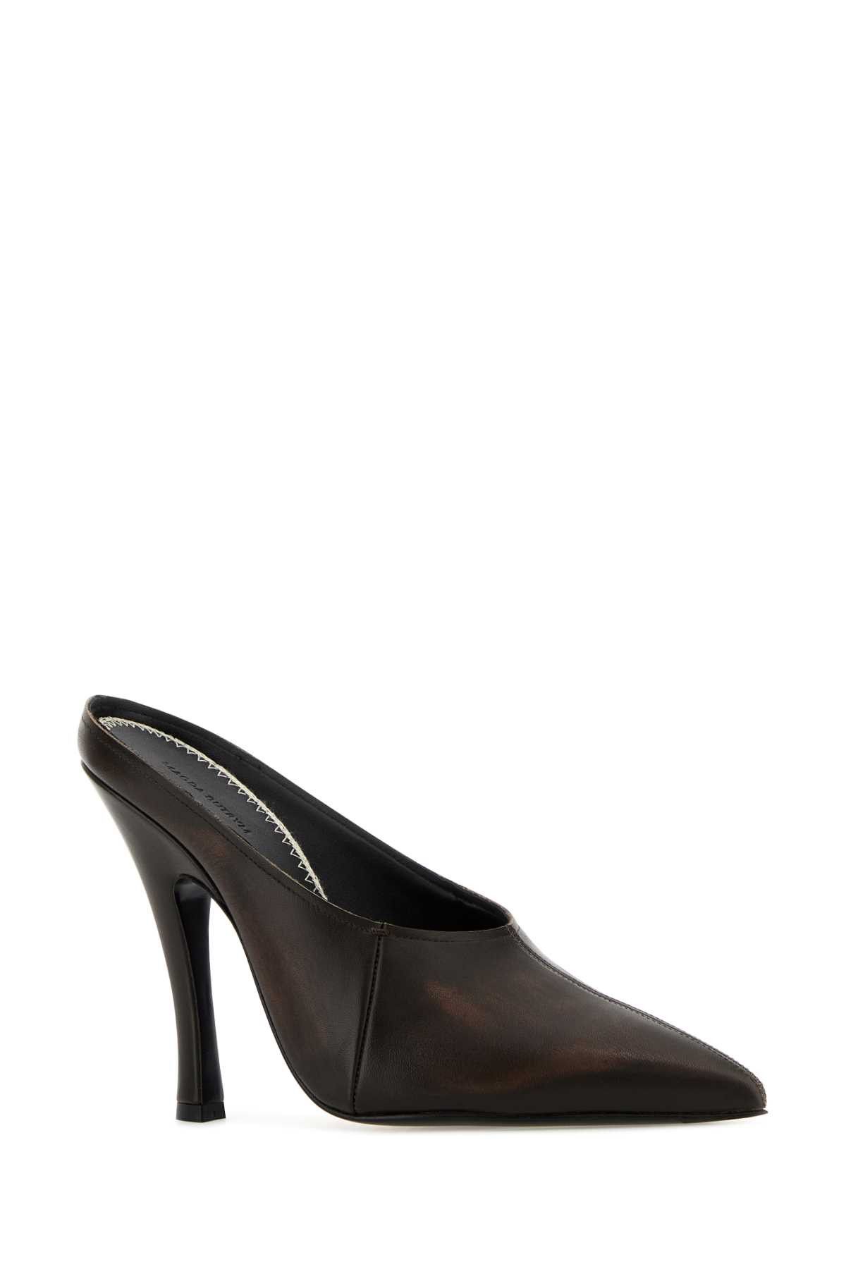 Magda Butrym Dark Brown Leather Mules Size US 6 / IT 36 - 2 Thumbnail