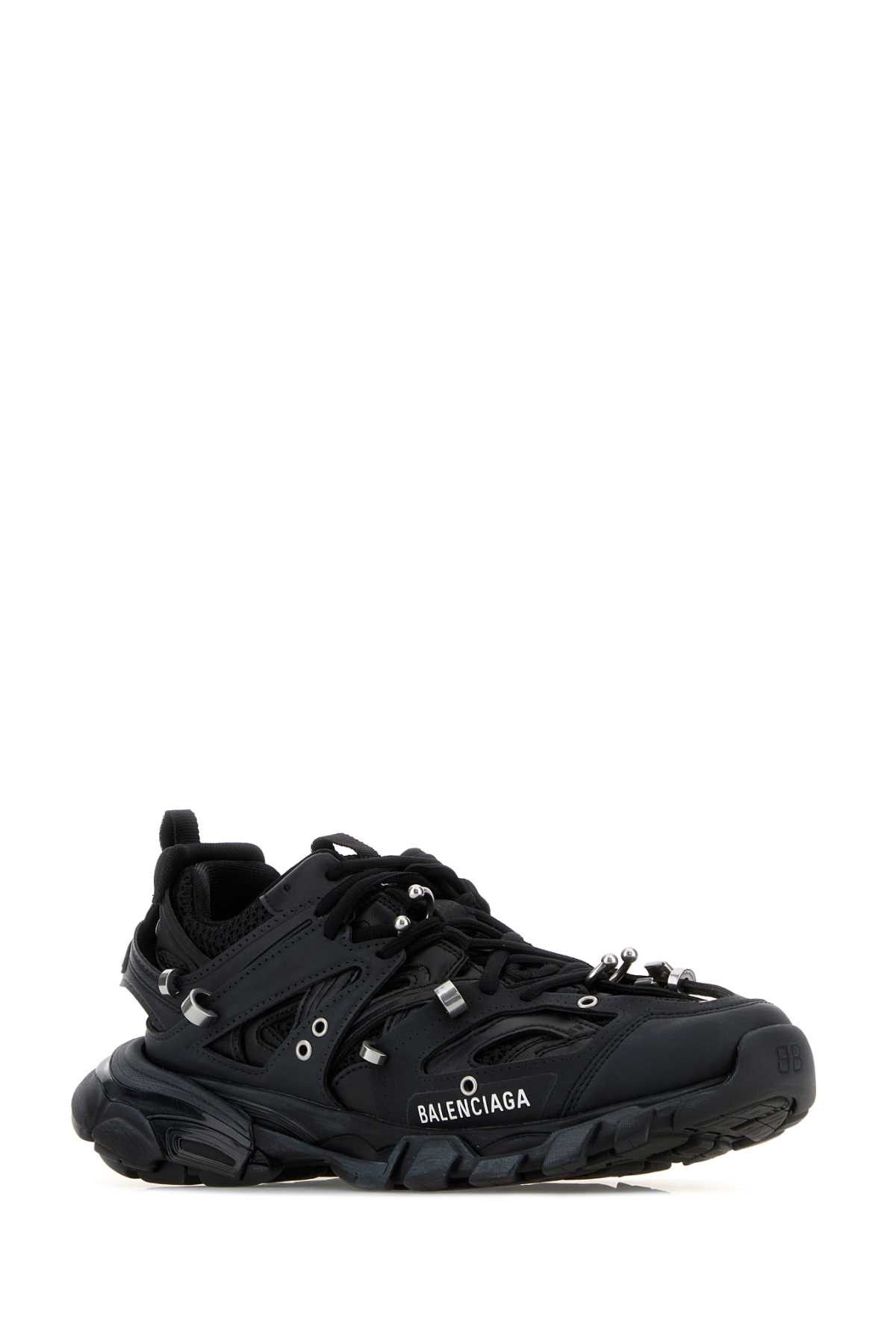 Balenciaga Black Rubber And Fabric Track Piercieng Sneakers Size US 7 / IT 37 - 2 Thumbnail