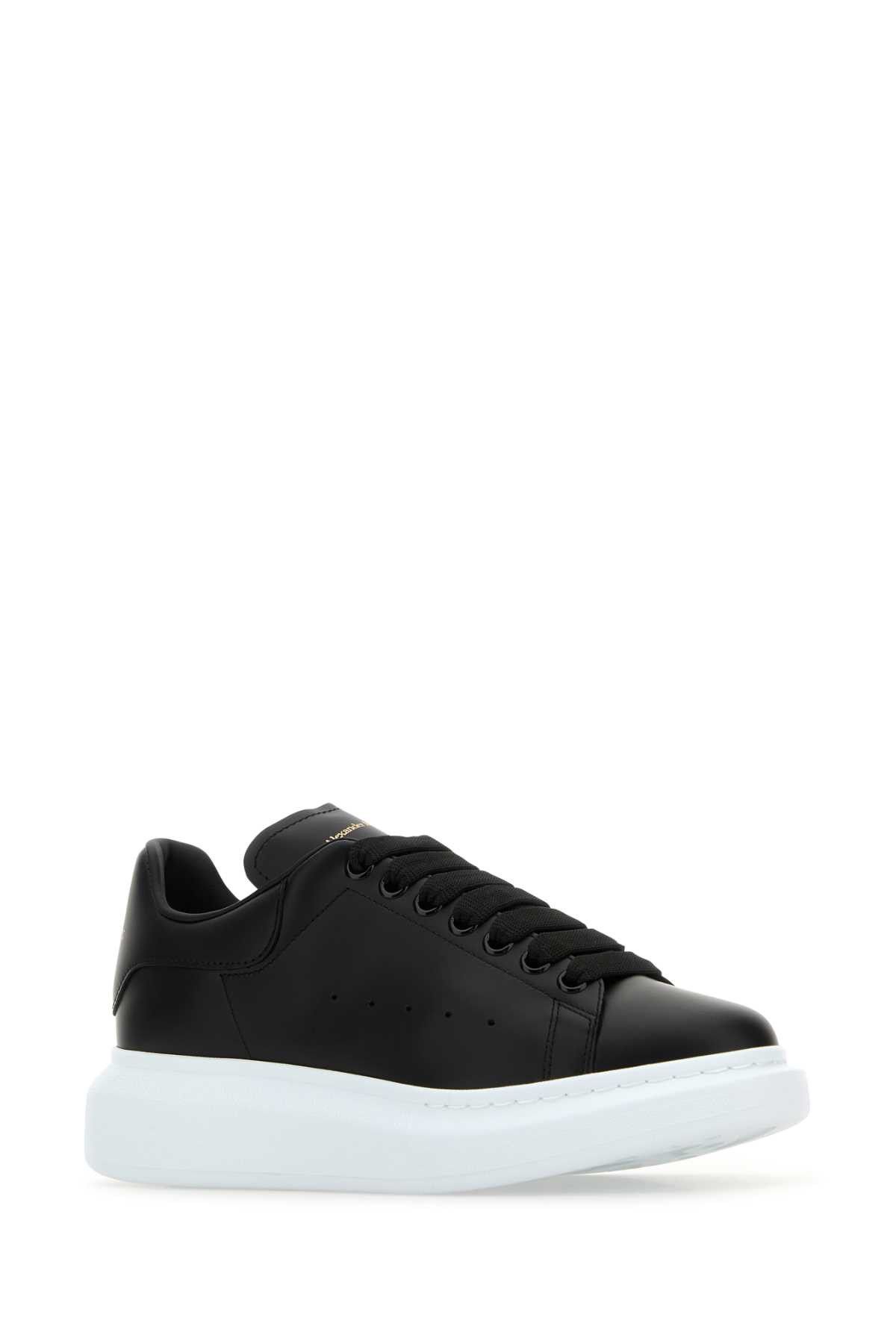 Alexander McQueen Black Leather Sneakers Size US 7 / IT 37 - 2 Thumbnail