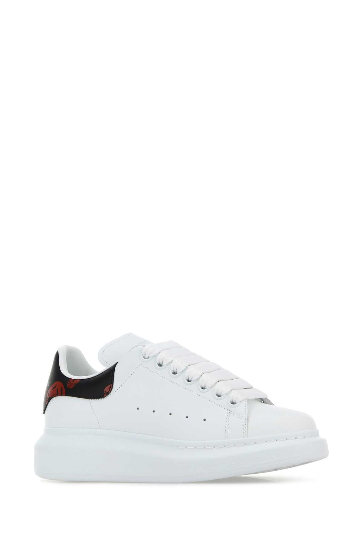 Alexander McQueen White Leather Sneakers With Printed Leather Heel Size US 9 / IT 39 - 2 Thumbnail