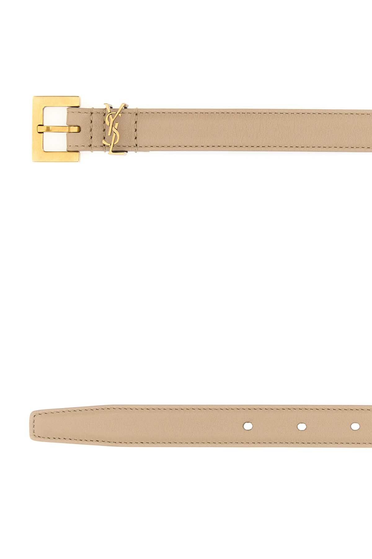 Saint Laurent Paris Cappuccino Leather Belt Size ONE SIZE - 2 Thumbnail