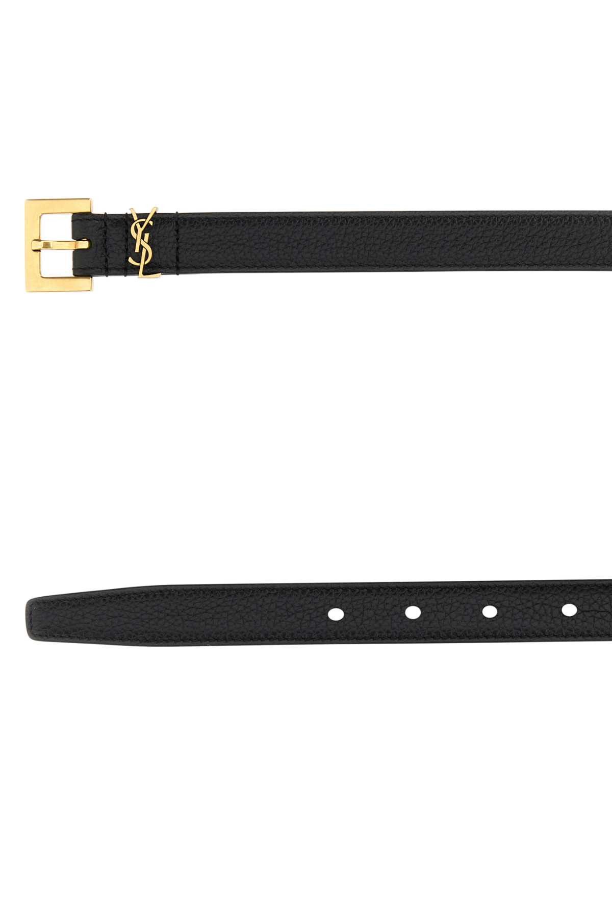 Saint Laurent Paris Black Leather Cassandre Belt Size ONE SIZE - 2 Thumbnail