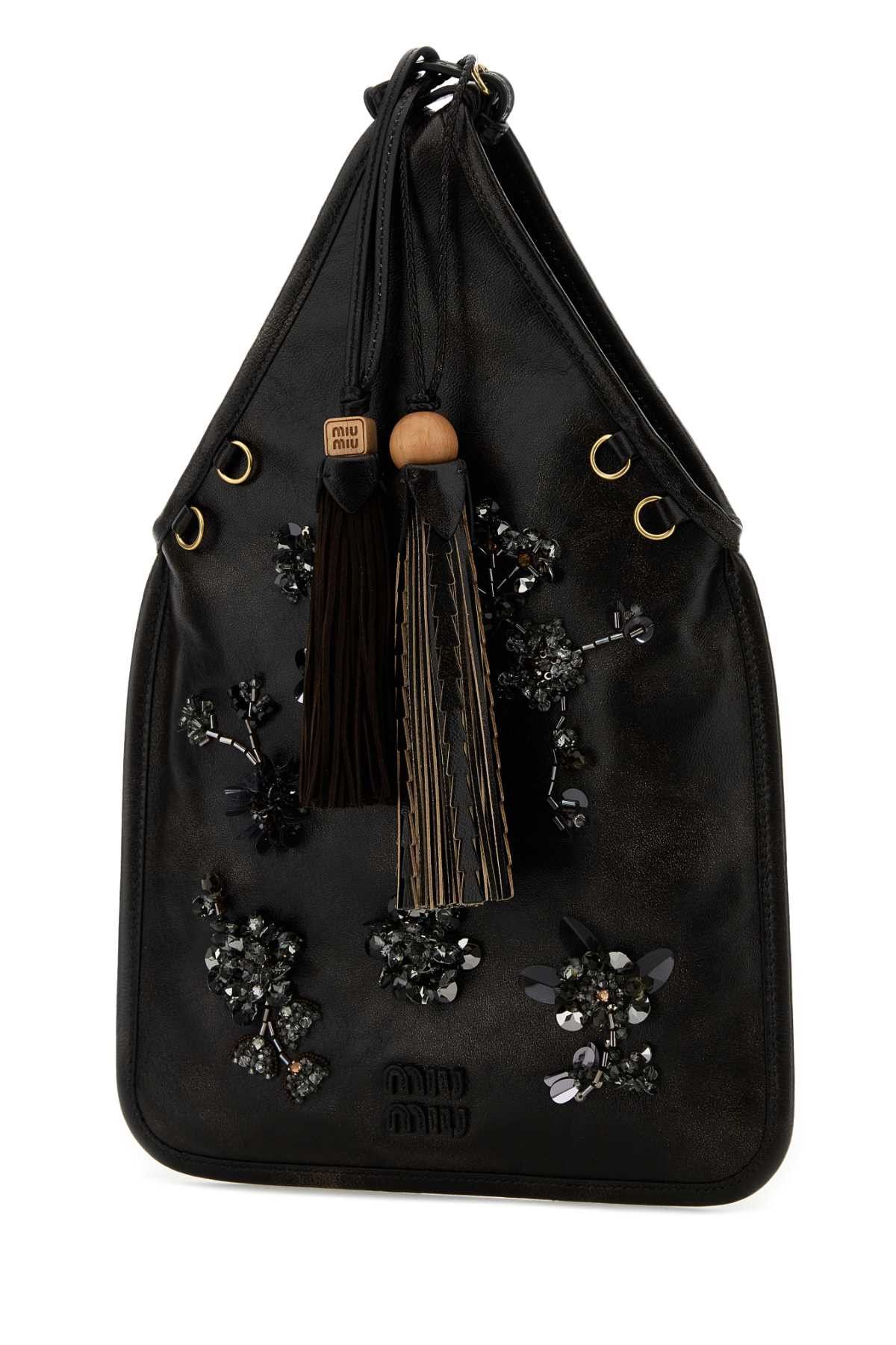 Miu Miu Black Nappa Leather Handbag Size ONE SIZE - 2 Thumbnail