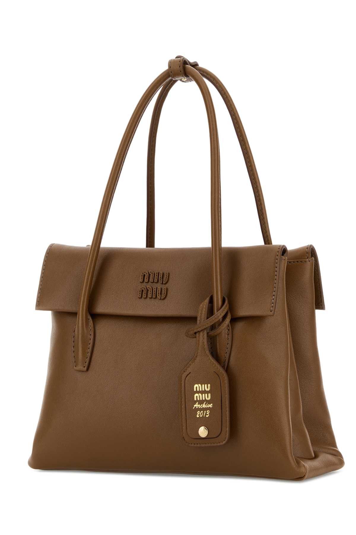 Miu Miu Brown Leather Solitaire Handbag Size ONE SIZE - 2 Thumbnail