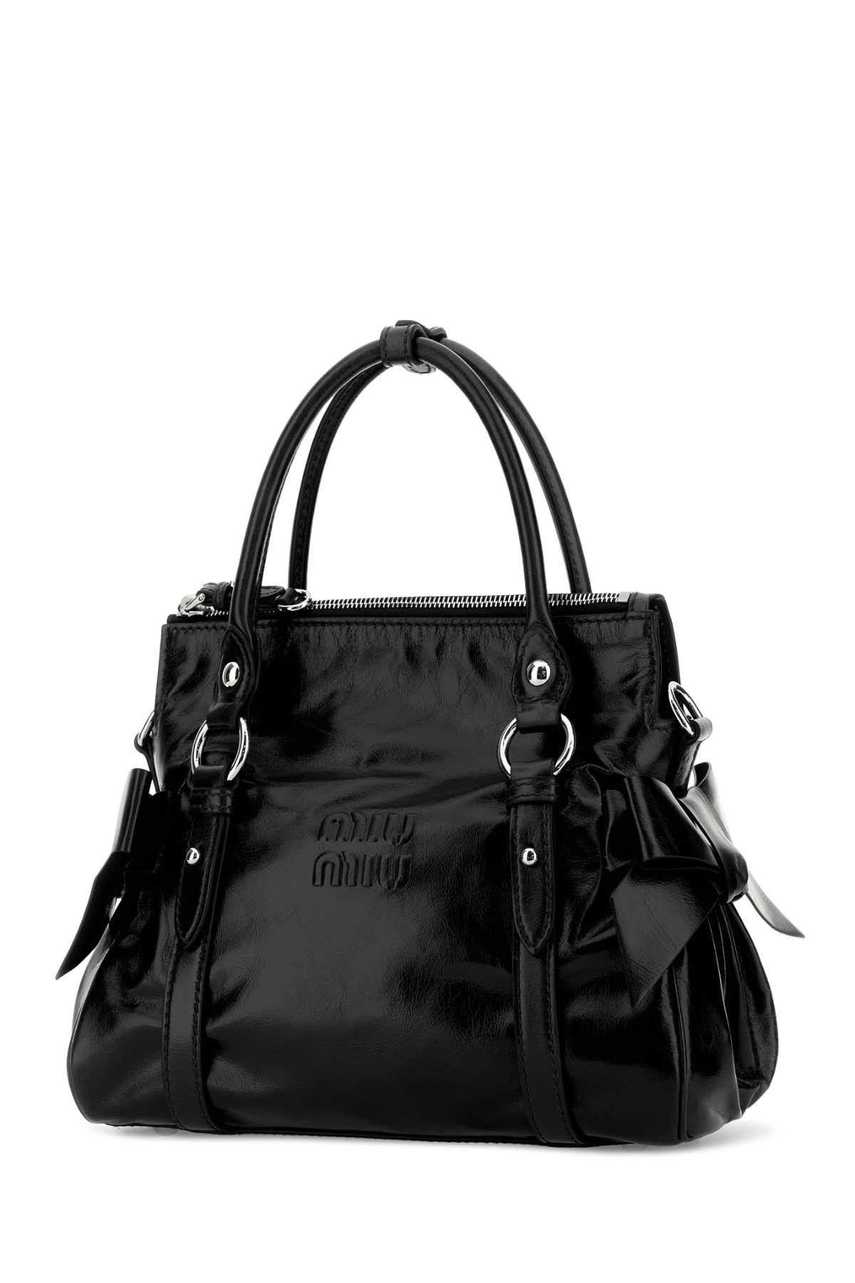 Miu Miu Black Leather Handbag Size ONE SIZE - 2 Thumbnail