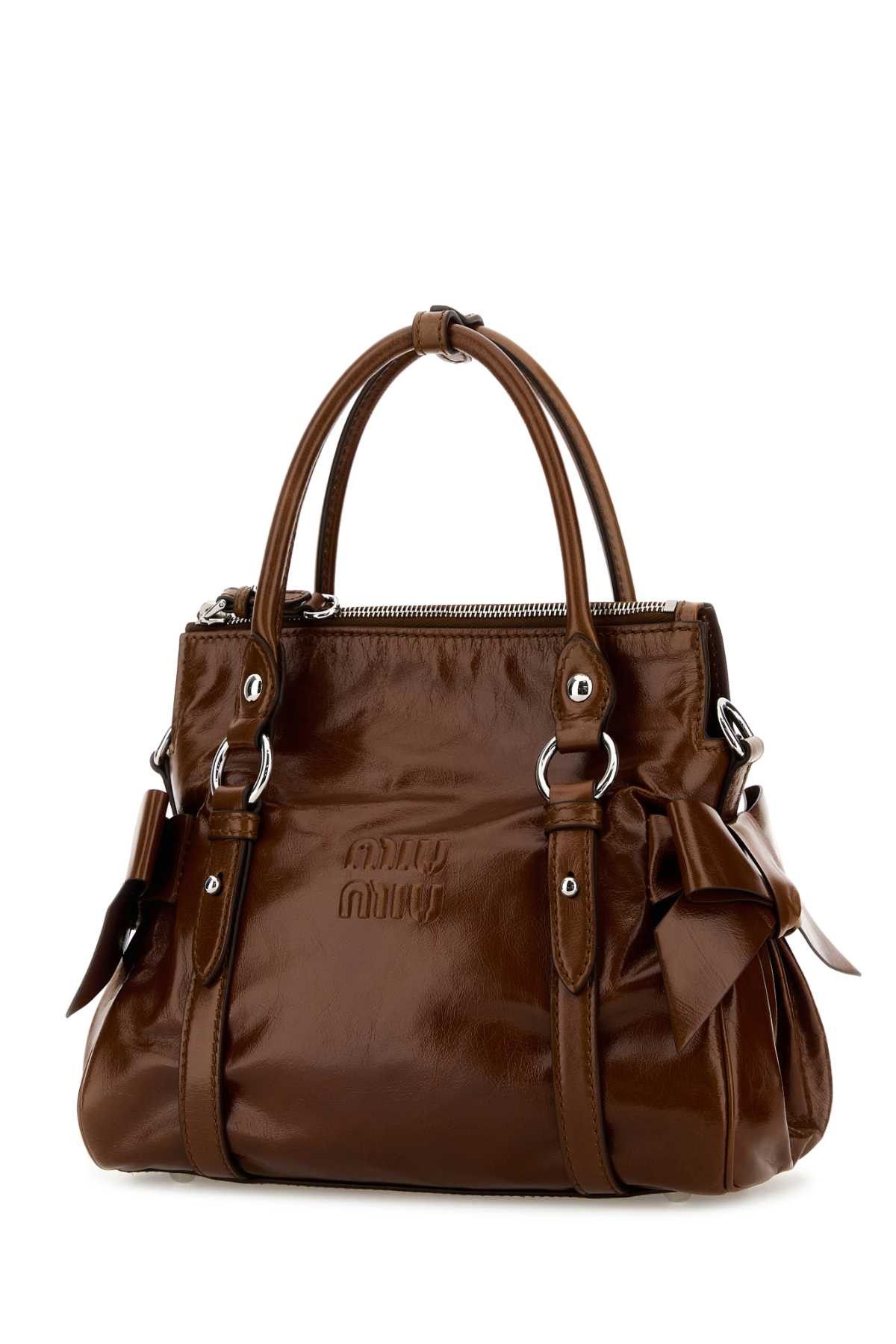 Miu Miu Brown Leather Handbag Size ONE SIZE - 2 Thumbnail