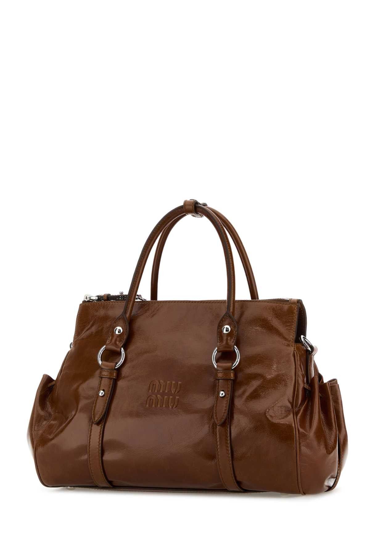 Miu Miu Brown Leather Handbag Size ONE SIZE - 2 Thumbnail