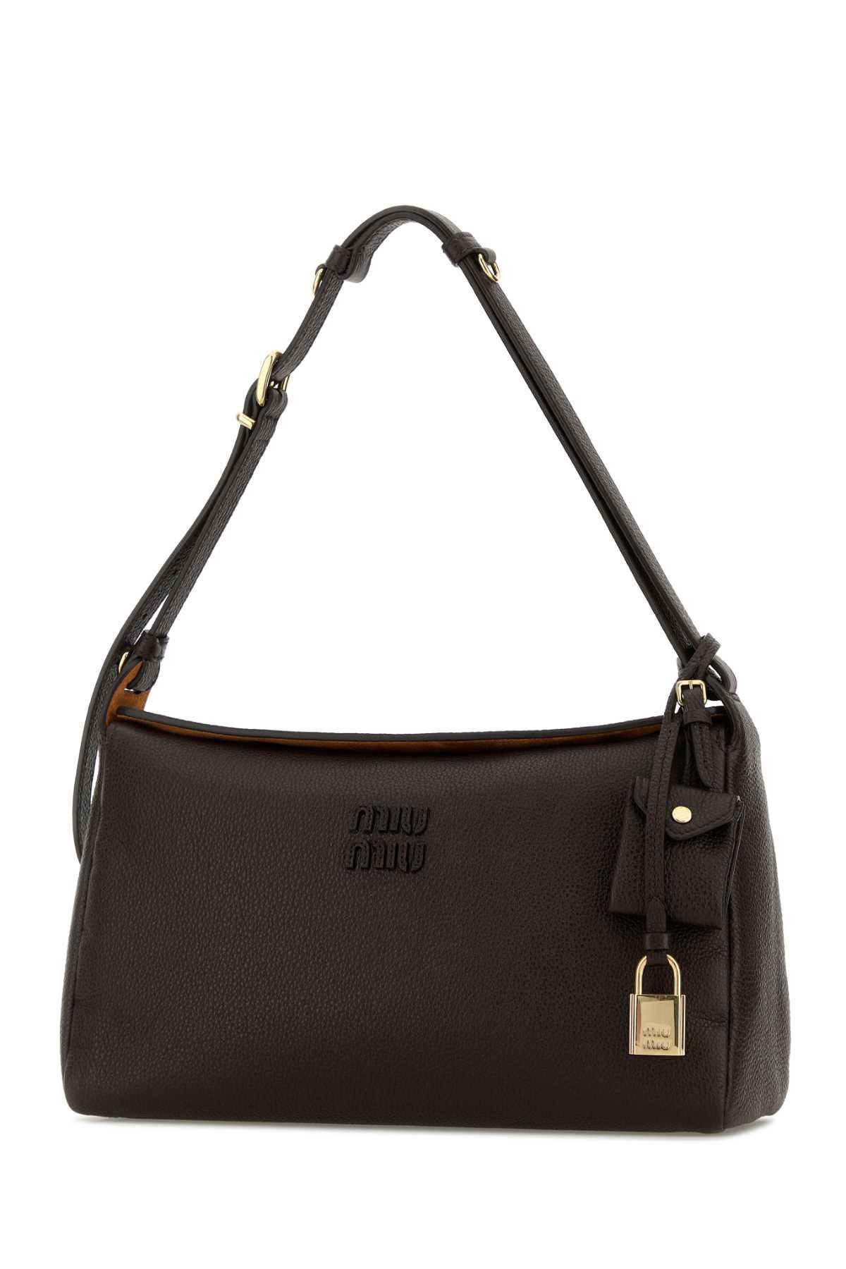 Miu Miu Dark Brown Leather Crossbody Bag Size ONE SIZE - 2 Thumbnail
