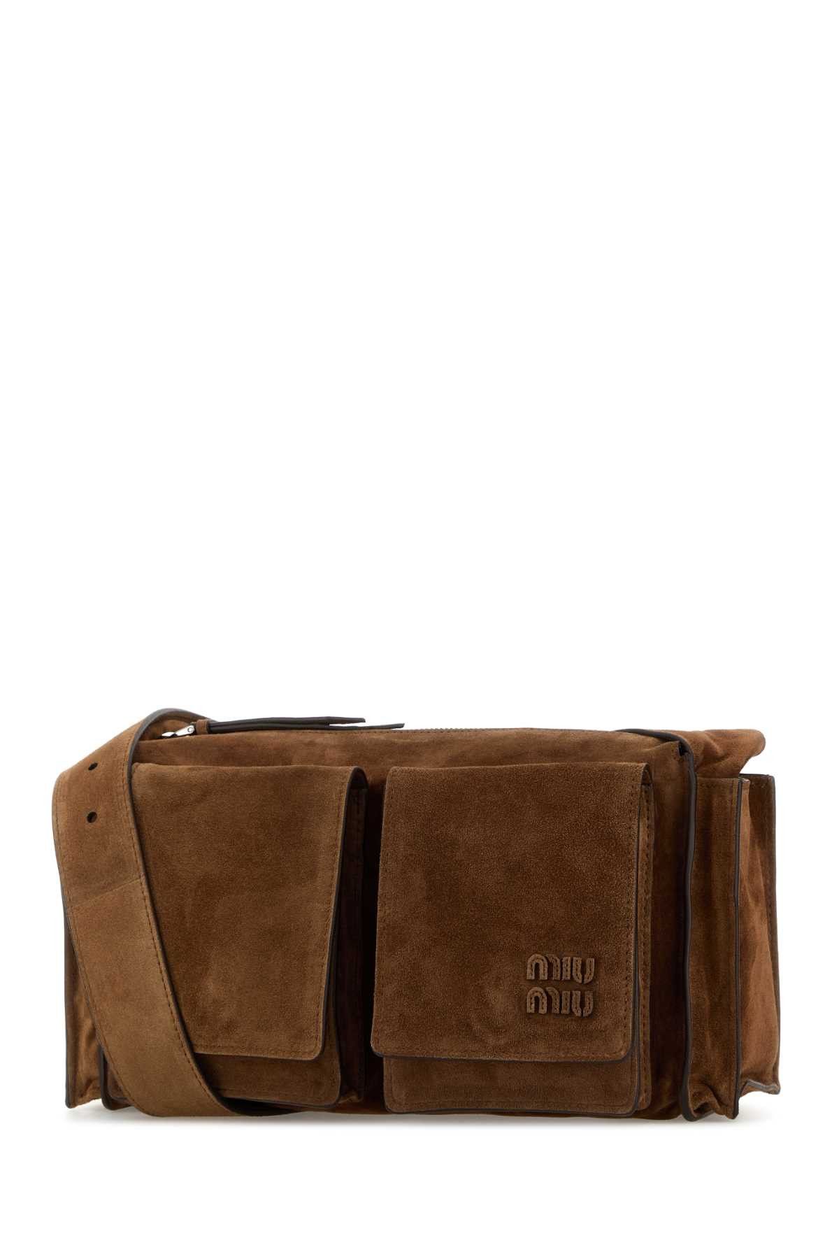 Miu Miu Brown Suede Utilitaire Crossbody Bag Size ONE SIZE - 2 Thumbnail