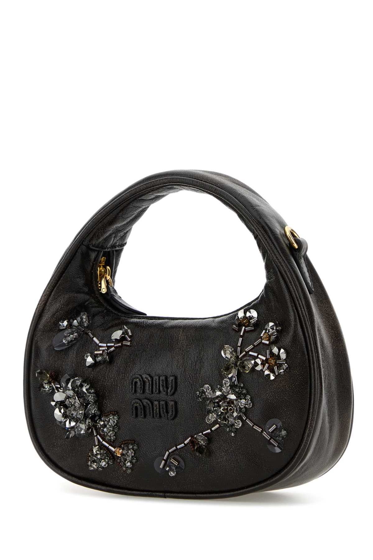 Miu Miu Dark Brown Nappa Leather Handbag Size ONE SIZE - 2 Thumbnail