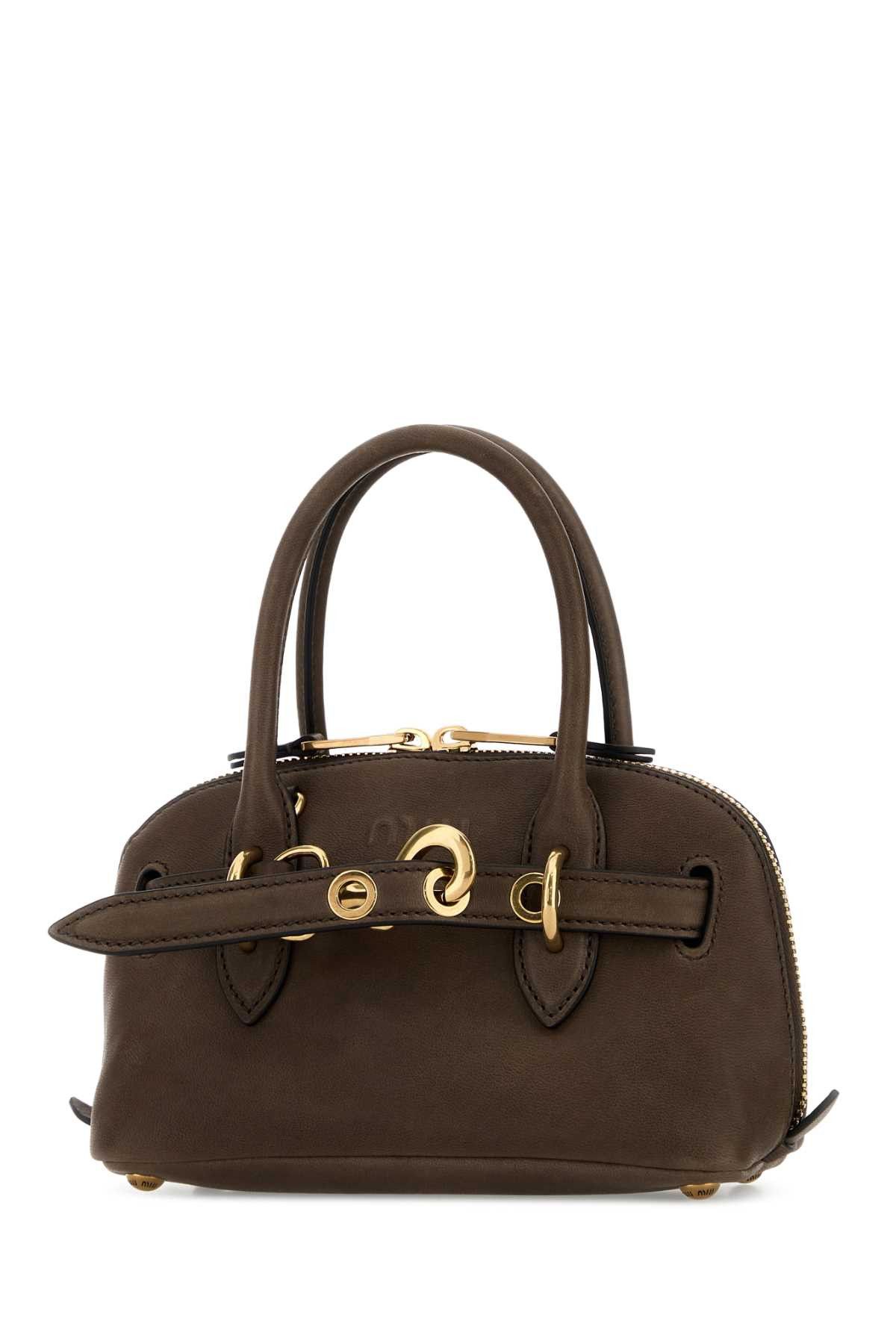Miu Miu Brown Leather Mini Aventure Handbag Size ONE SIZE - 2 Thumbnail