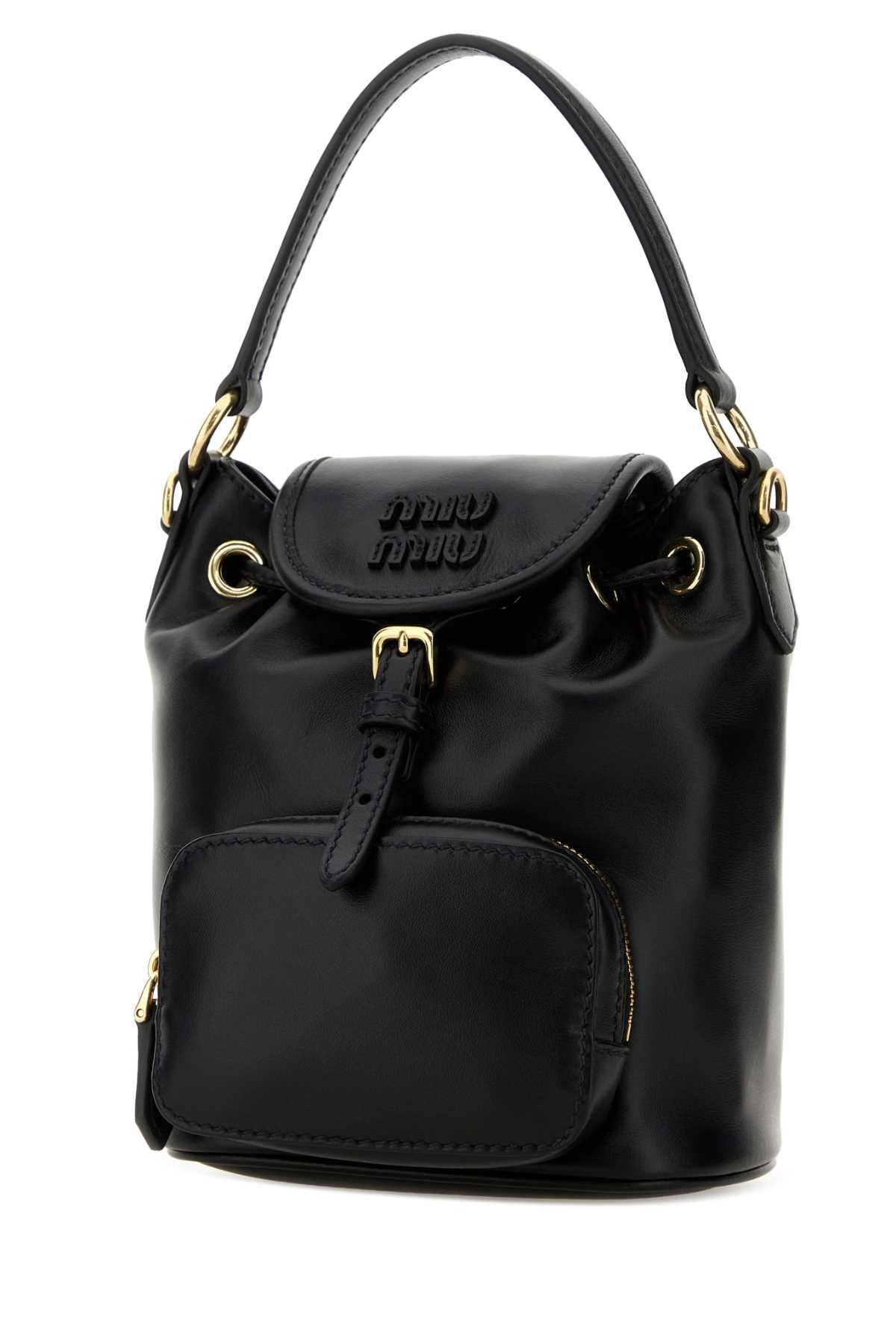 Miu Miu Black Leather Backpack Size ONE SIZE - 2 Thumbnail